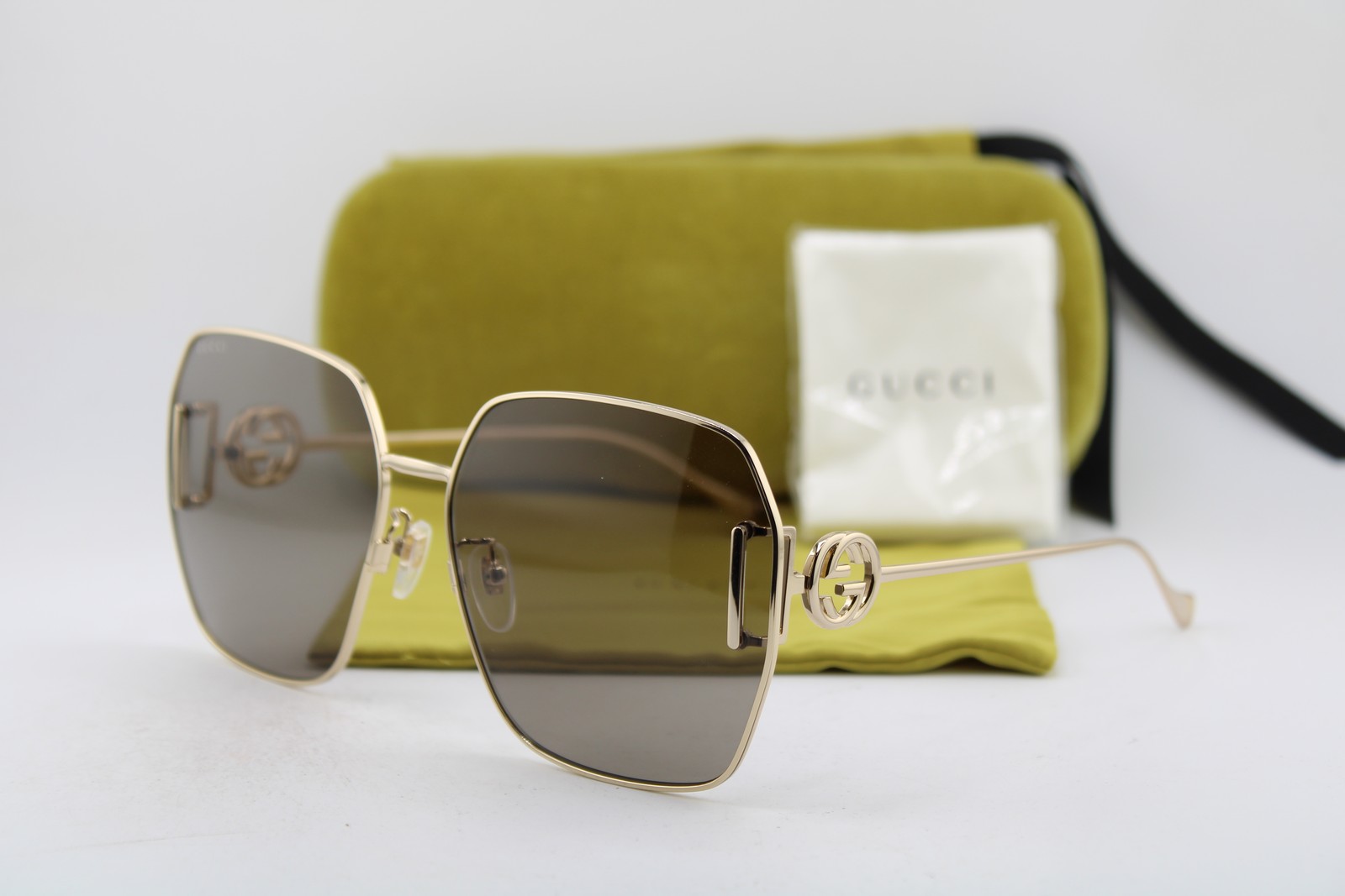 NEW GUCCI GG1207SA 005 GOLD AUTHENTIC SUNGLASSES 64-16