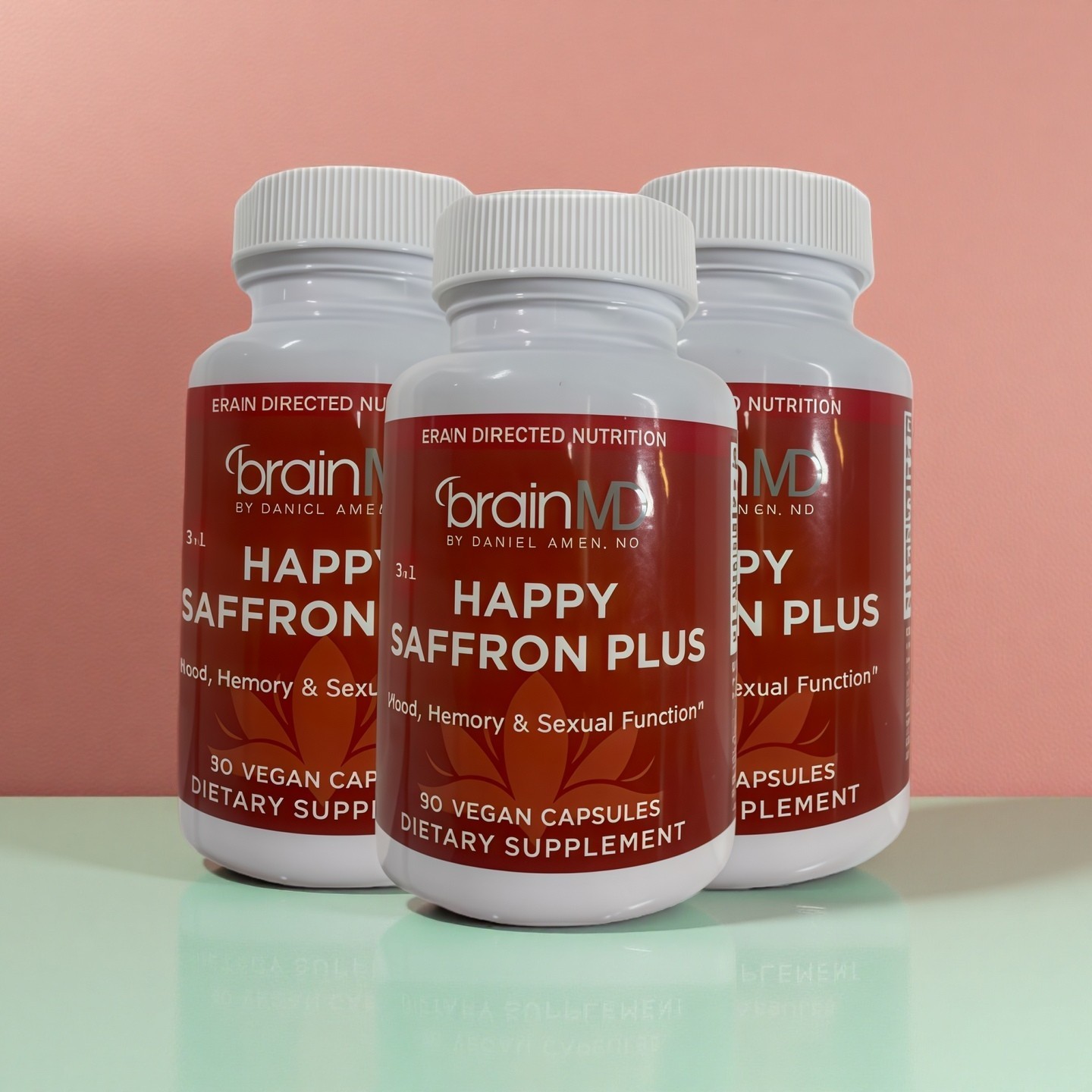 3PCS Happy Saffron Enhanced Version, contains saffron extract, curcumin and zinc