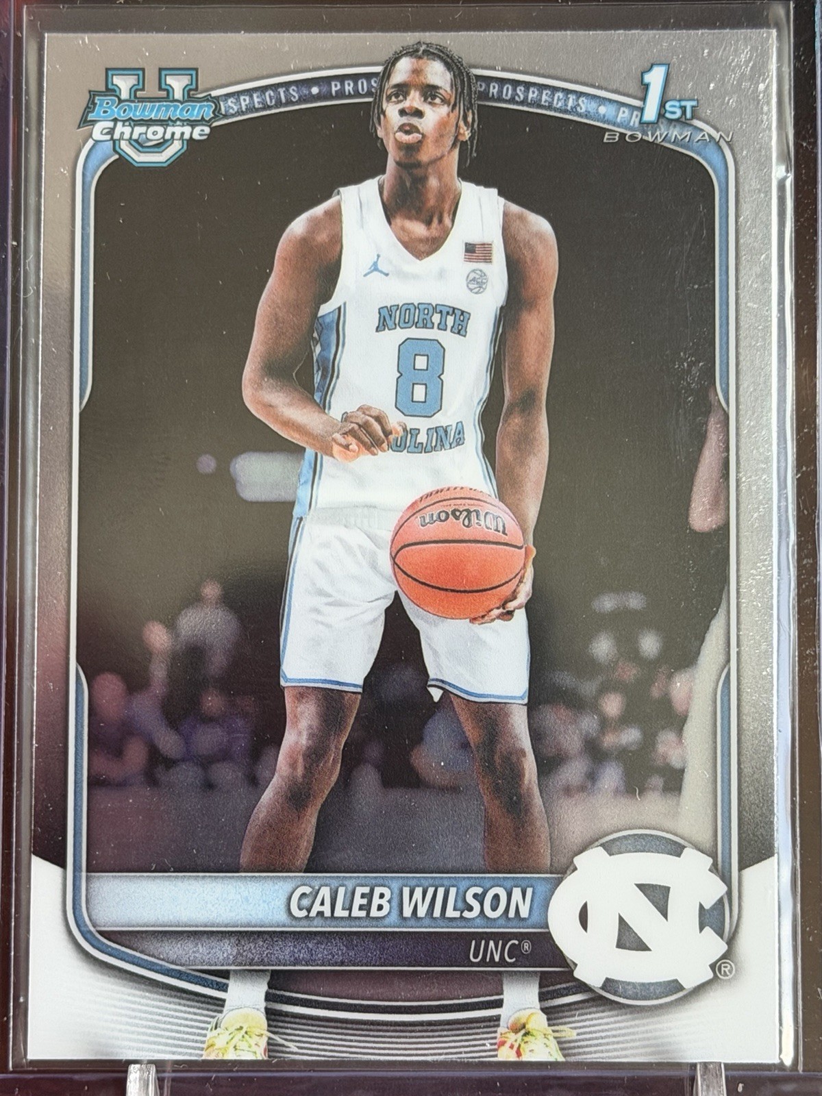 2025-26 Bowman Chrome Caleb Wilson True 1st Bowman Chrome Base #BCP-83 UNC Bulls