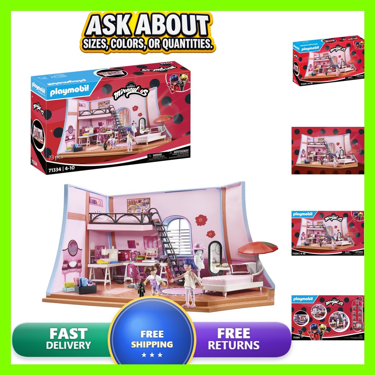 Playmobil 71334 Miraculous Marinette\'s Loft Playset Playmobil 71334 Miraculous Marinette\'s Loft Playset