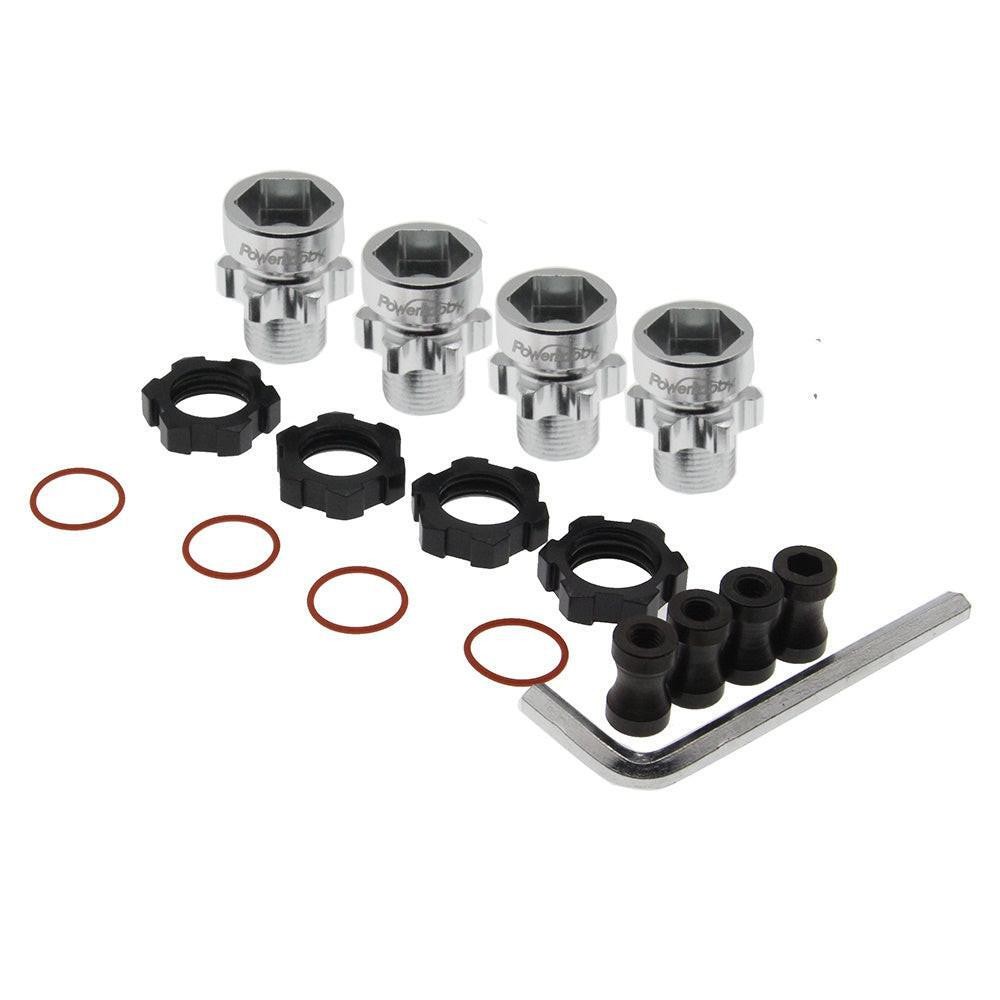 NEW Powerhobby 12mm to 17mm W/10mm Offset Hex Hub Black FOR Traxxas Slash Rustle
