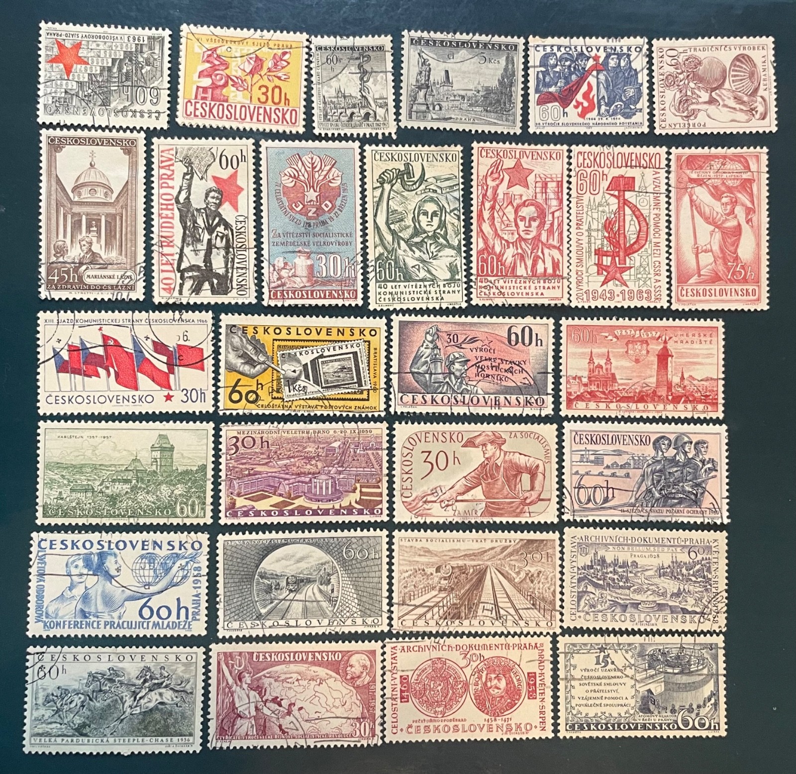CZECHOSLOVAKIA postage stamps lot of 29 different old commemoratives CZECHOSLOVAKIA postage stamps lot of 29 different old commemoratives