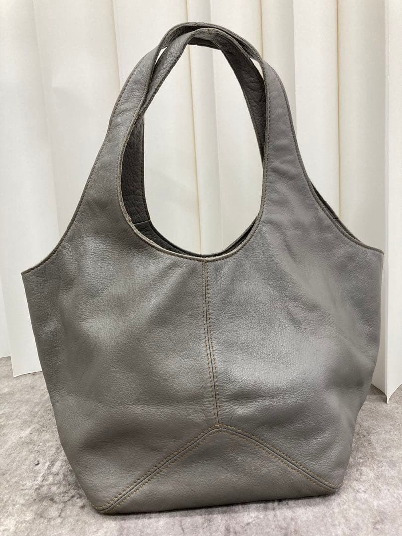 genten Euphrates Leather Handbag Gray A1511 Shoulder Bag Crossbody Bag