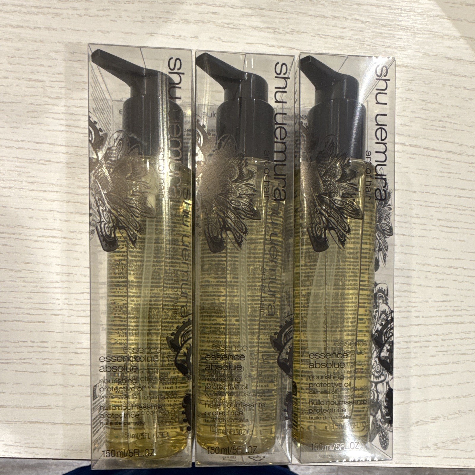 3 PACK shu uemura Art of Hair Essence Absolue Hair Oil Camellia 150ml