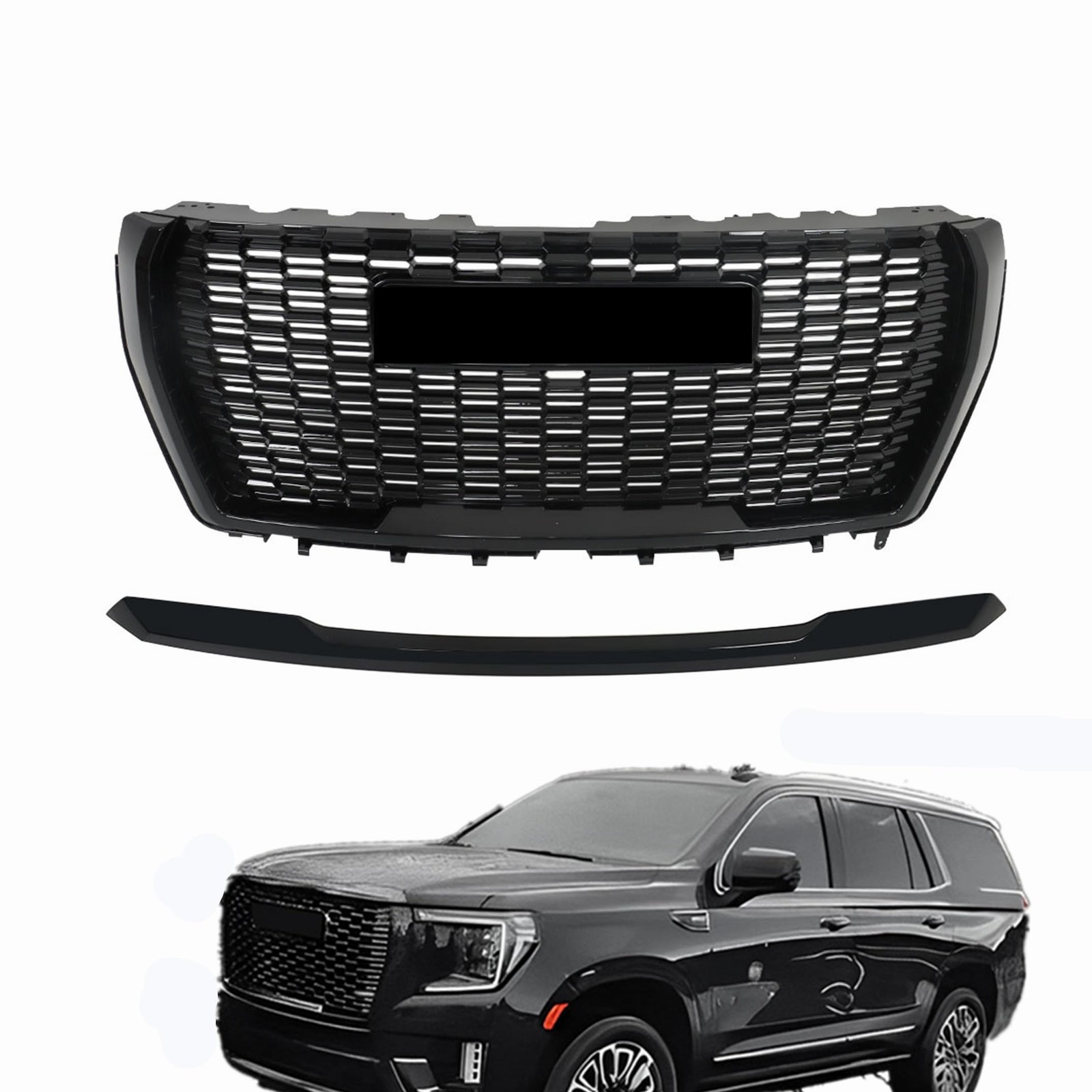Front Upper Grille Black GMC Yukon/Yukon XL 2021-2023 84835783