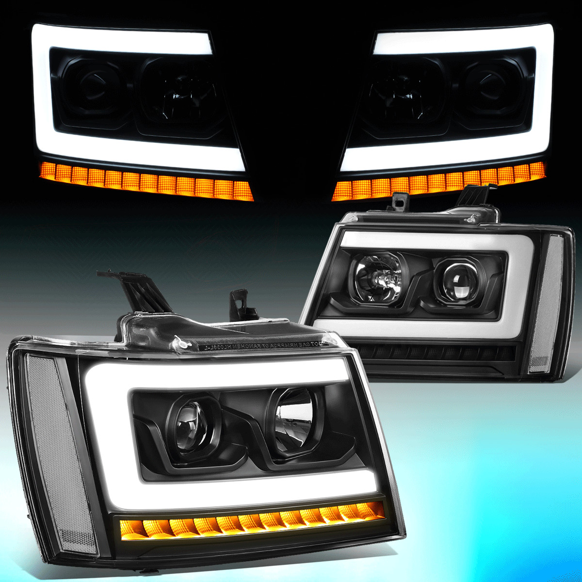 FOR 2007-2014 TAHOE SUBURBAN LED DRL SEQUENTIAL SIGNAL PROJECTOR HEADLIGHT LAMPS FOR 2007-2014 TAHOE SUBURBAN LED DRL SEQUENTIAL SIGNAL PROJECTOR HEADLIGHT LAMPS