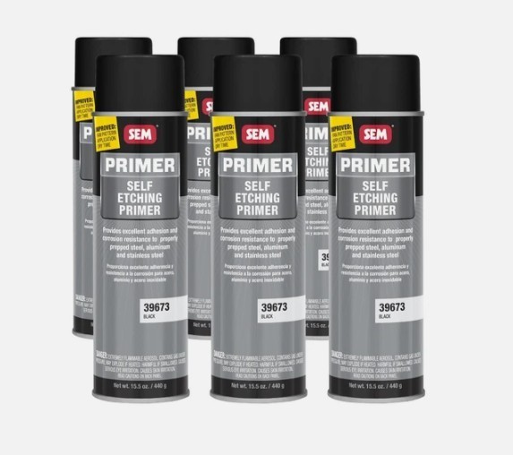 SEM 39673 1/2 Case of Black Self Etching Primer Aerosol 15.5 oz. (6 Cans) SEM 39673 1/2 Case of Black Self Etching Primer Aerosol 15.5 oz. (6 Cans)