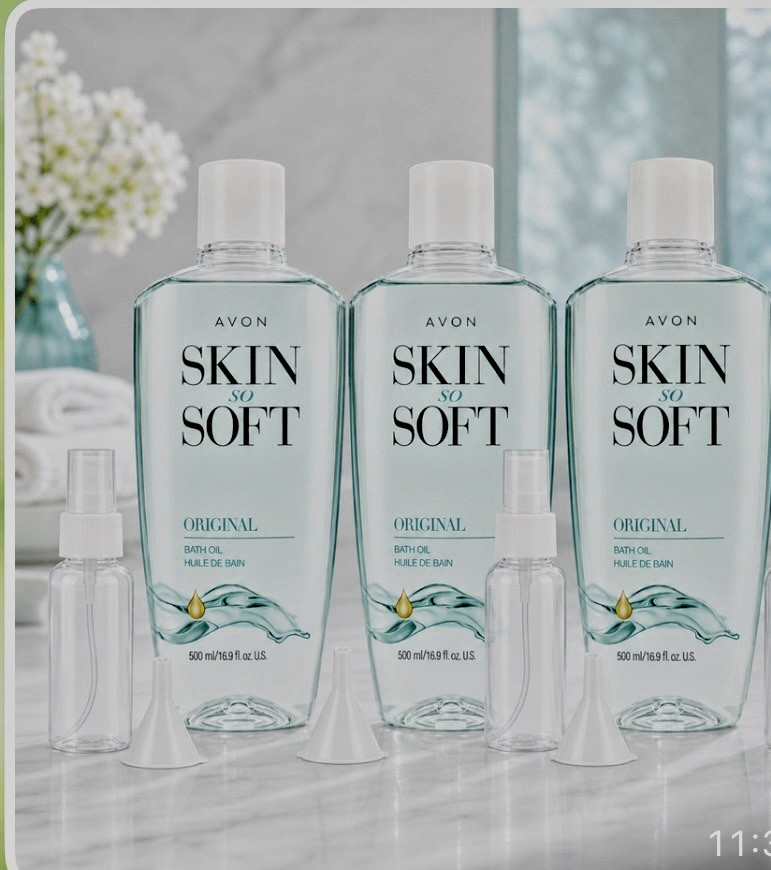 3 Avon Skin So Soft Original Bath Oil 16.9 oz Moisturizing/free 2 travel spray 3 Avon Skin So Soft Original Bath Oil 16.9 oz Moisturizing/free 2 travel spray