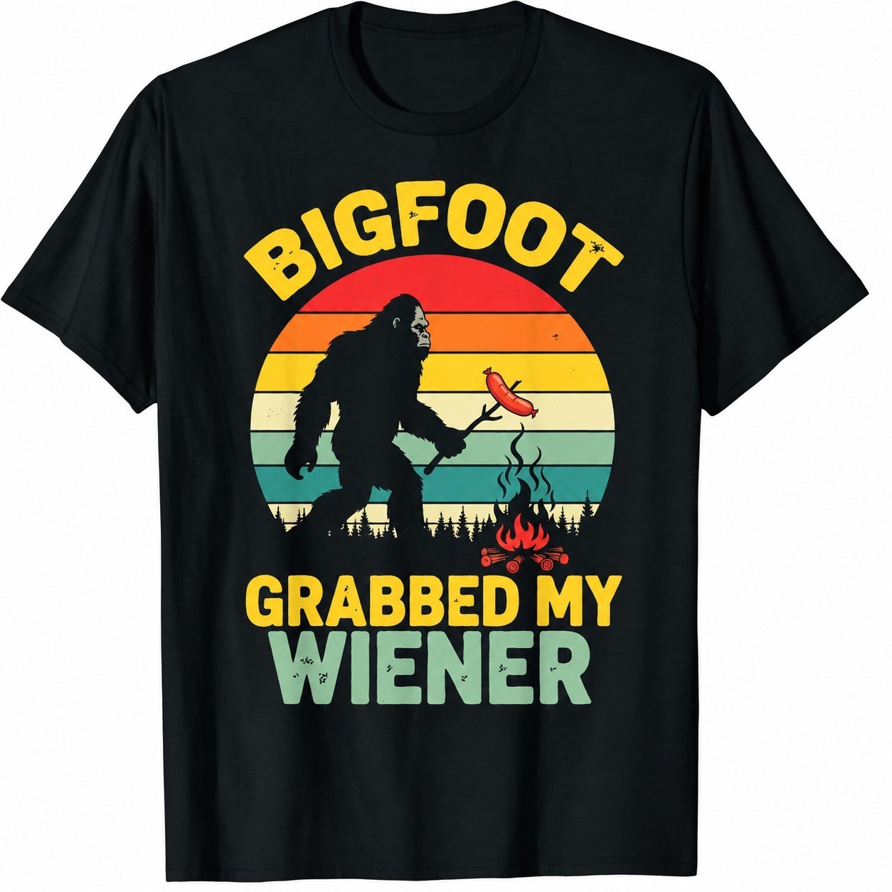 Sasquatch Stole My Hot Dog Bigfoot Shirt Funny Cryptid Camping BBQ Humor Tee