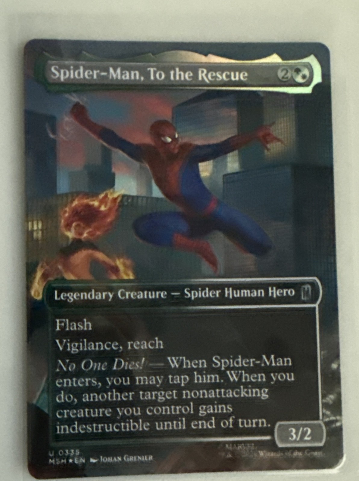 Spider-Man, To the Rescue (Borderless) Marvel Super Heroes Foil Spider-Man, To the Rescue (Borderless) Marvel Super Heroes Foil
