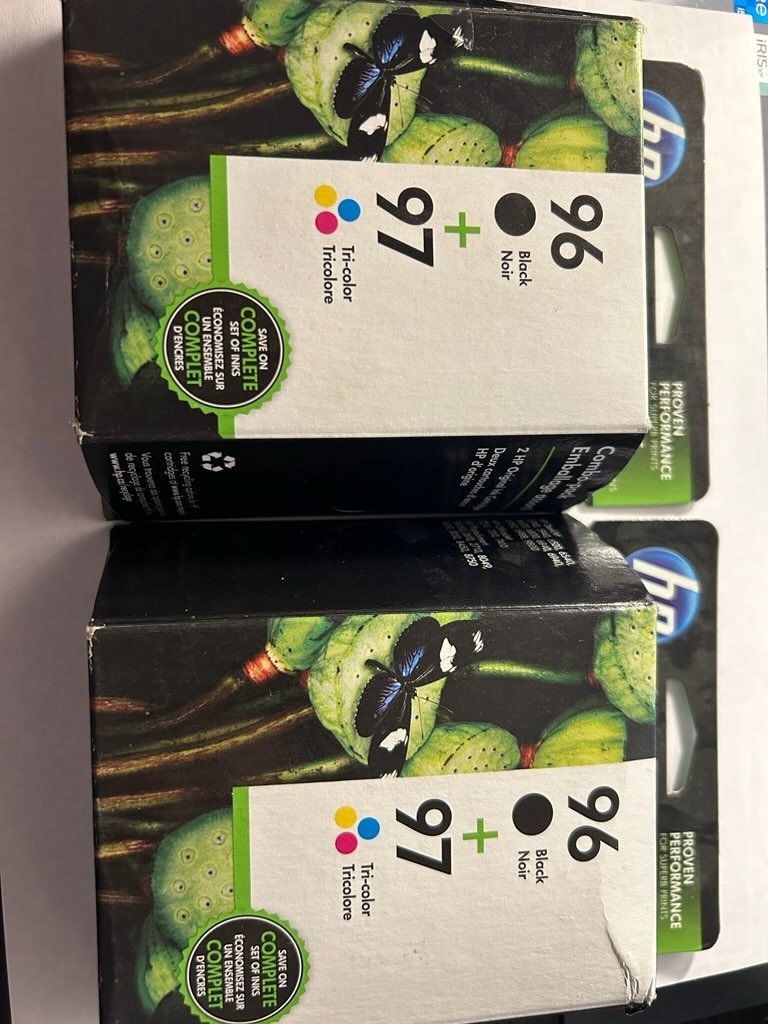 HP 96 97 INK BLACK TRICOLOR QUALITY PRINTING OFFICE COPIES WORK HOME SUPPLIES US