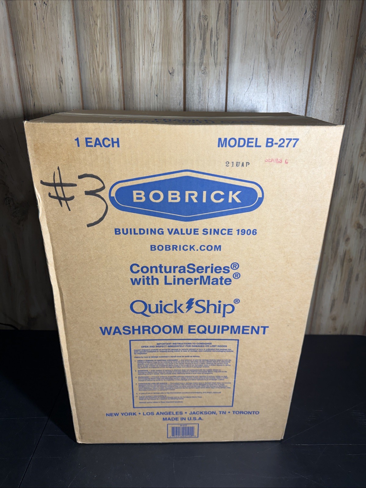 Factory Sealed - Bobrick B-277 Contura Surface Mounted Waste Trash Receptacle