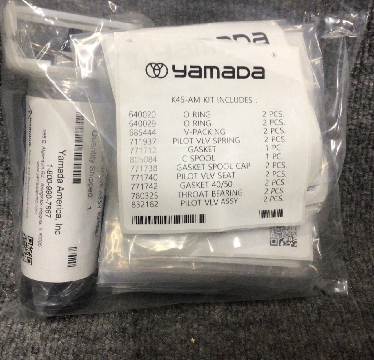 Yamada K45-AM Air Section Repair Kit For NDP-40/50 Pumps New Yamada K45-AM Air Section Repair Kit For NDP-40/50 Pumps New
