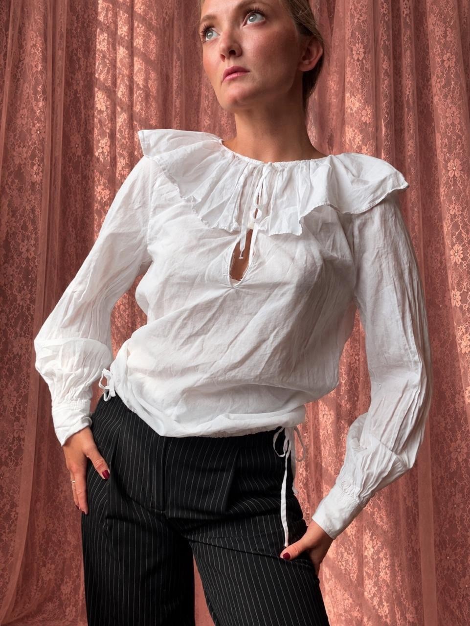 1970s white cotton French peasant blouse 1970s white cotton French peasant blouse