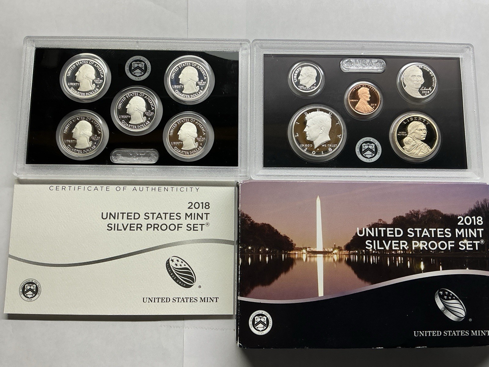 2018-S US Mint .90 Silver Proof Set w/COA & Box 10 Coins 080826 07ik 2018-S US Mint .90 Silver Proof Set w/COA & Box 10 Coins 080826 07ik