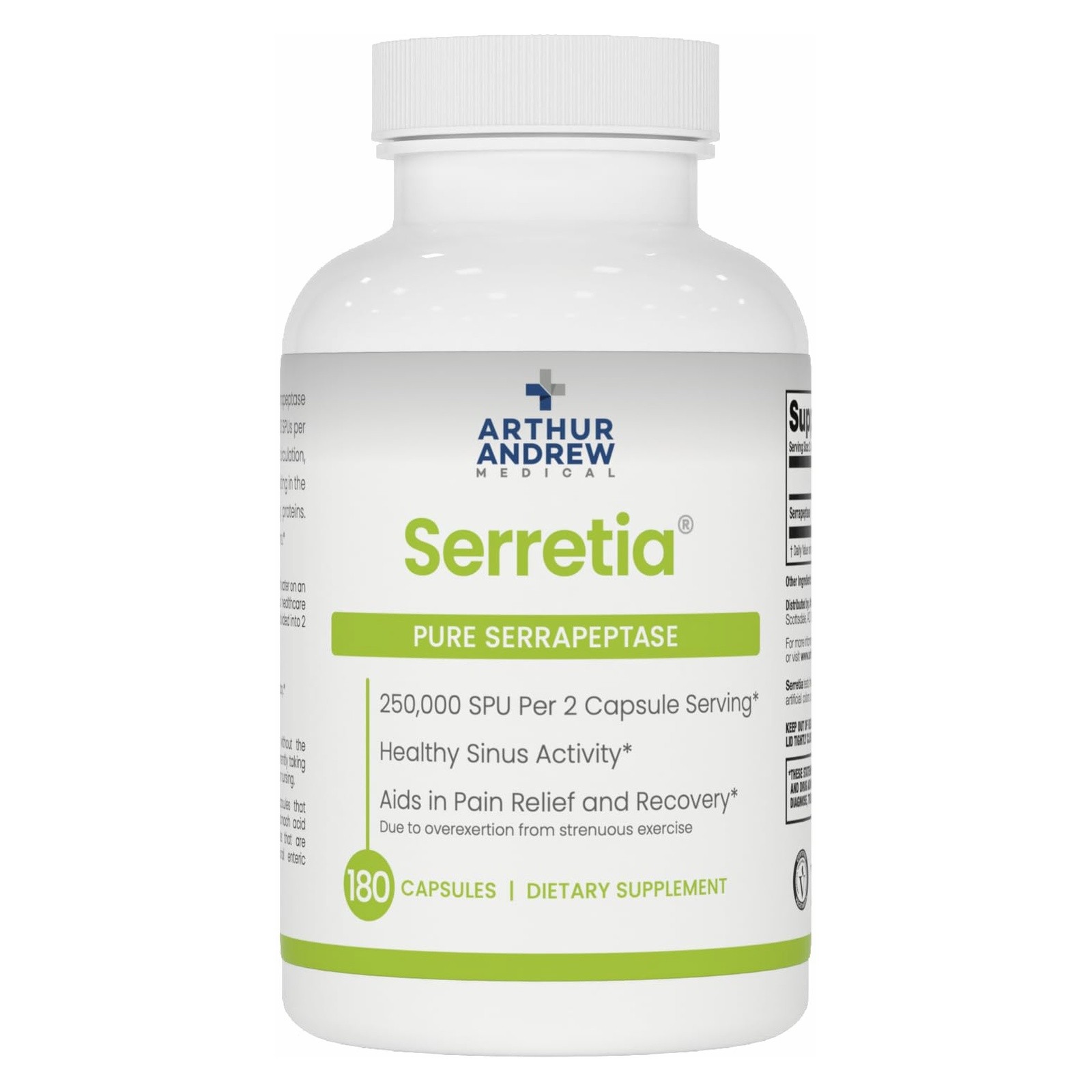 Arthur Andrew Medical Serretia Serrapeptase Enzyme 180 Caps Arthur Andrew Medical Serretia Serrapeptase Enzyme 180 Caps