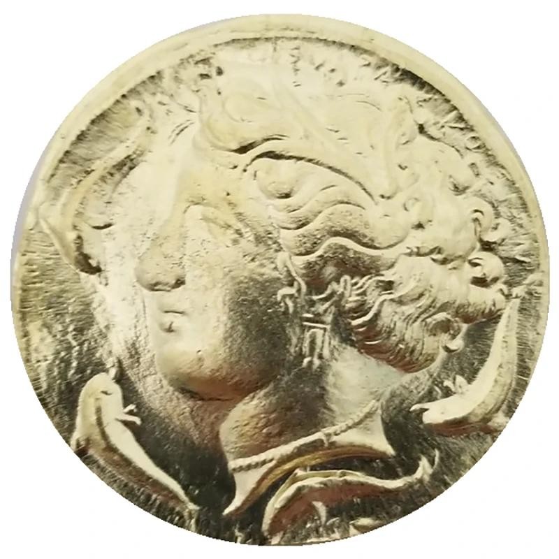 Wonderful Ancient Greek Unique Queen Coin Gold Plated Coin