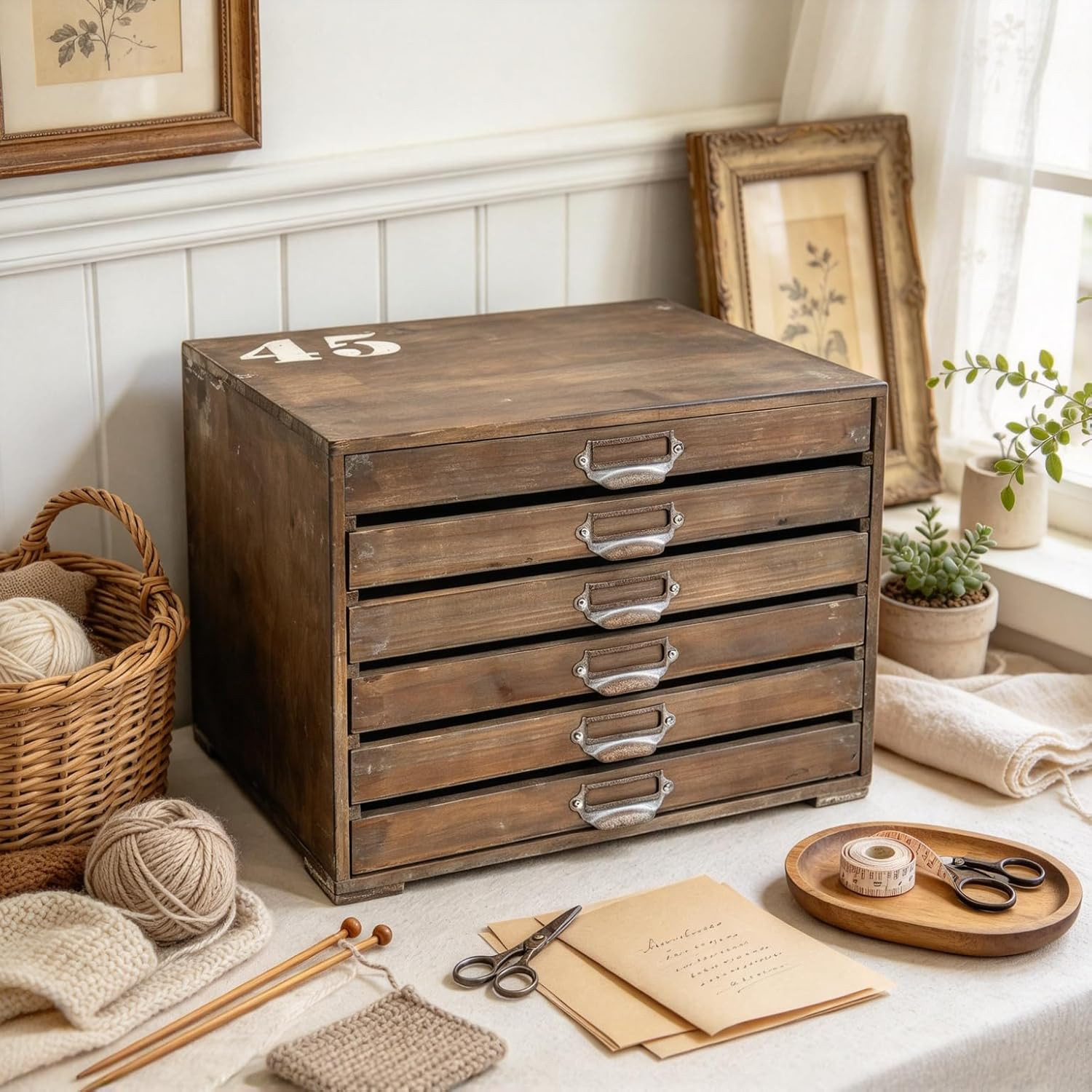 Wooden Desktop Organizer Cabinet with 6-Drawer Rustic Wood Shelf Drawer Antique Wooden Desktop Organizer Cabinet with 6-Drawer Rustic Wood Shelf Drawer Antique