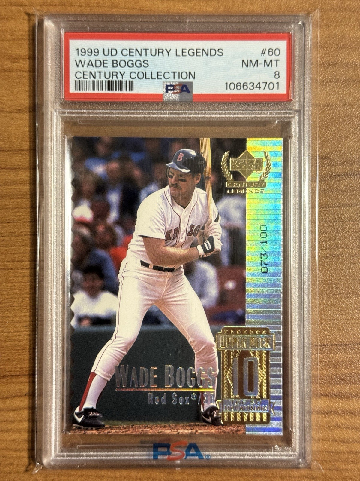 1999 Upper Deck CENTURY LEGENDS Wade Boggs #/100 rare PSA 8 POP 3 (none higher) 1999 Upper Deck CENTURY LEGENDS Wade Boggs #/100 rare PSA 8 POP 3 (none higher)