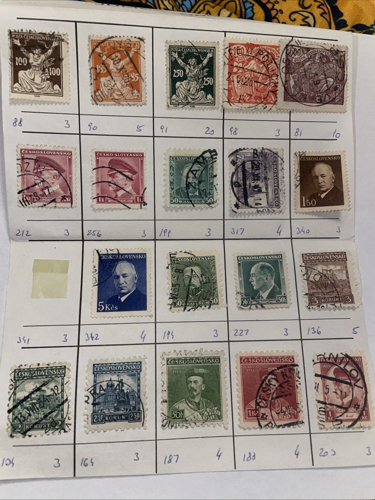 19 Used Stamps from Czechoslovakia Postage. Variety. All Cancelled 19 Used Stamps from Czechoslovakia Postage. Variety. All Cancelled