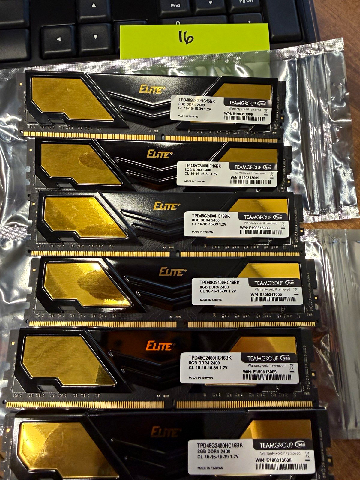 TEAMGROUP Elite 48GB (6x8GB) DDR4-2400 DIMM Unbuffered RAM TPD48G2400HC16BK TEAMGROUP Elite 48GB (6x8GB) DDR4-2400 DIMM Unbuffered RAM TPD48G2400HC16BK
