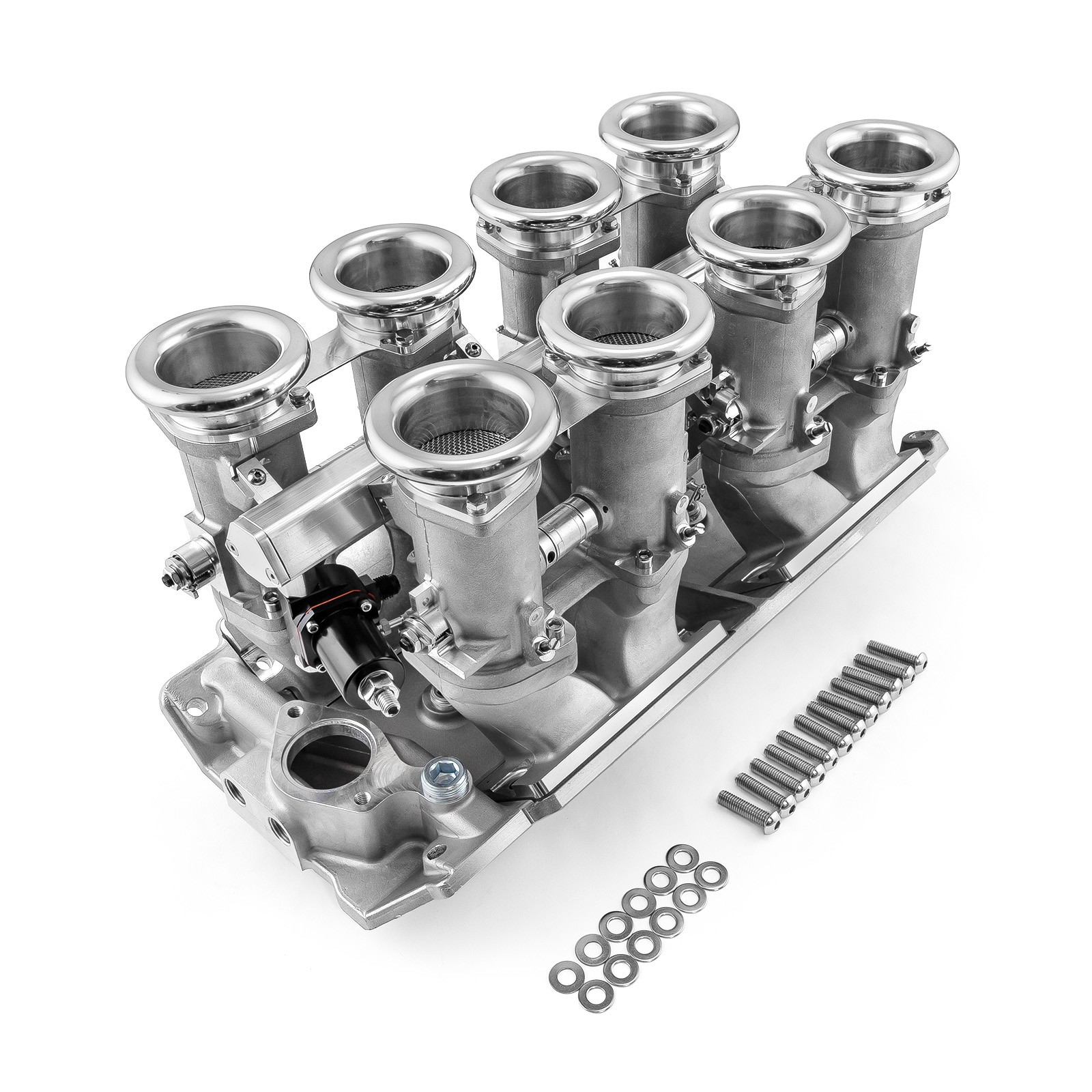 Chevy BBC 454 Downdraft 8 Stack EFI Intake Manifold System Complete Satin