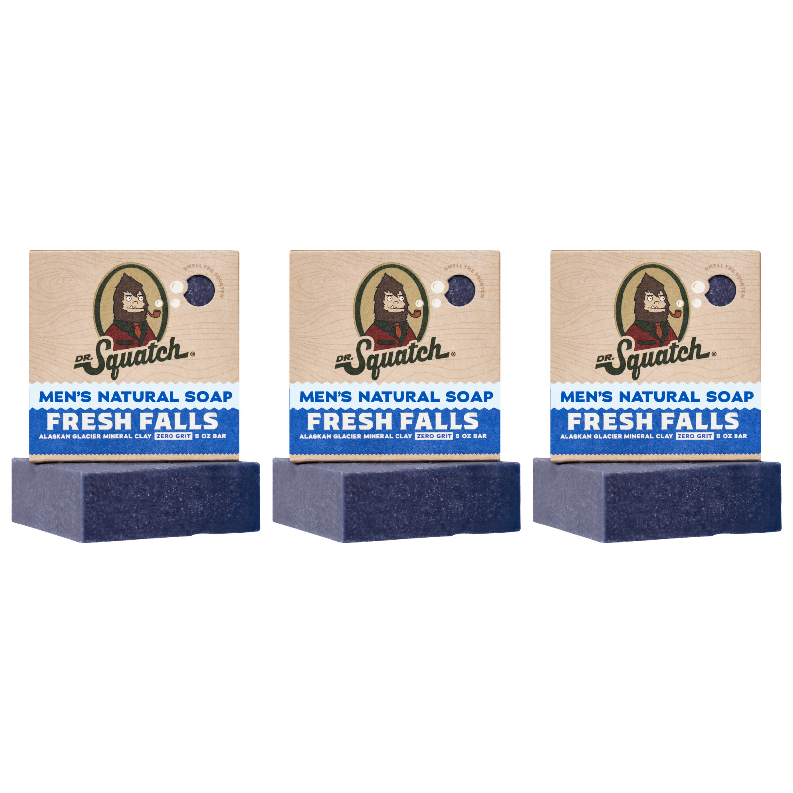 Dr. Squatch Men\'s Natural Bar Soap Fresh Falls 5 oz 3-Pack Dr. Squatch Men\'s Natural Bar Soap Fresh Falls 5 oz 3-Pack