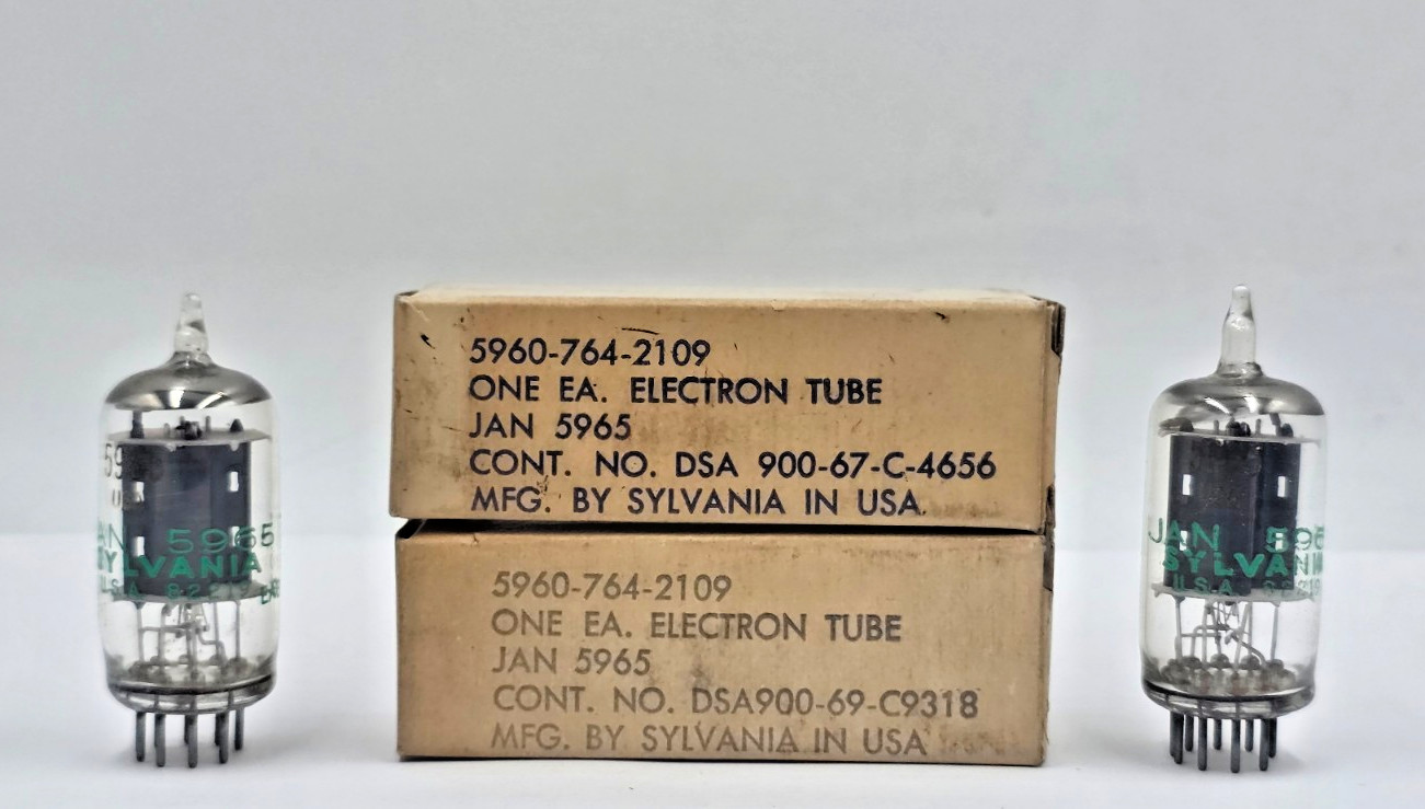5965 Match Pair NOS Sylvania Military Tube Tested Balanced Sub: 7062 12AV7 12AT7