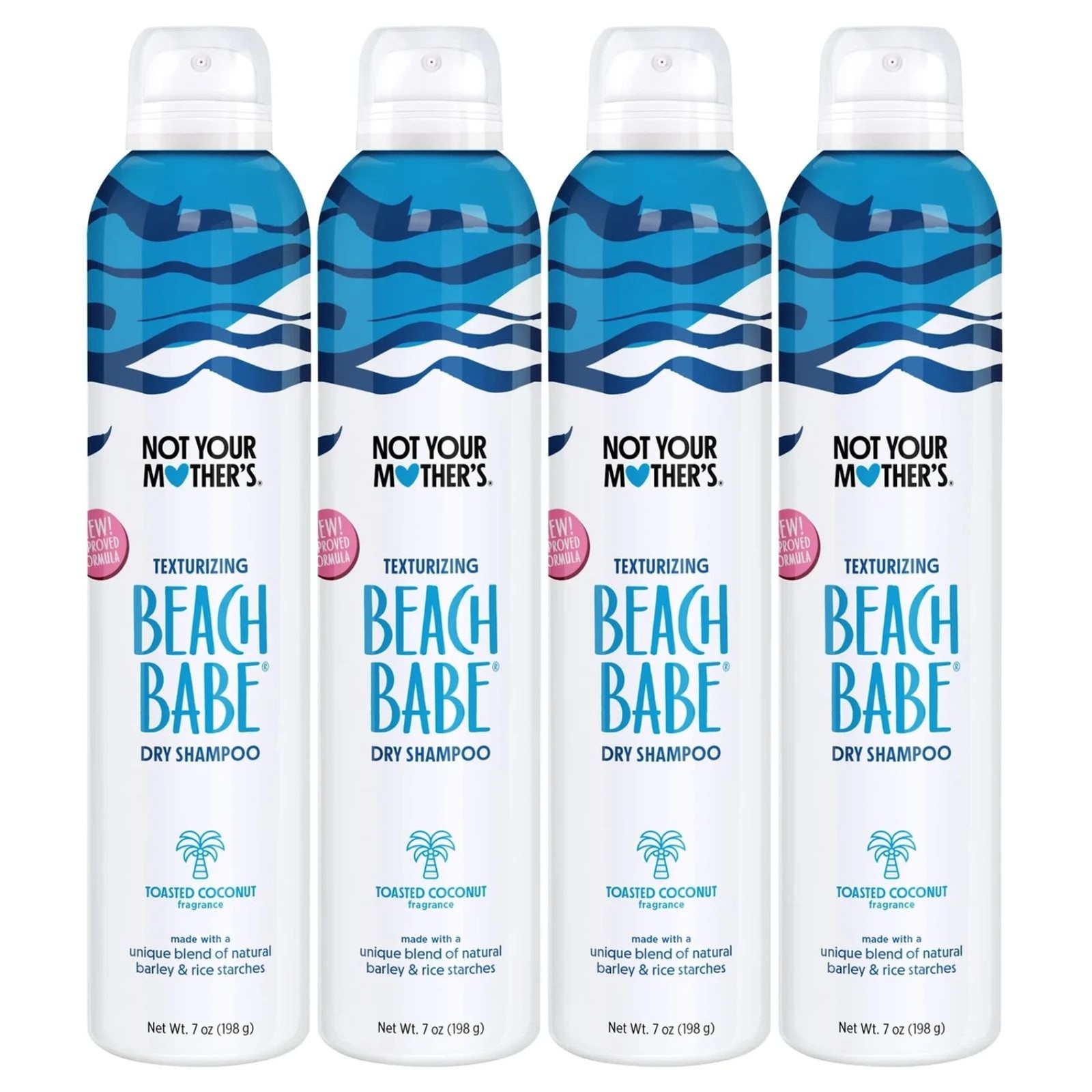 4 Pack Not Your Mothers Beach Babe Dry Shampoo Toasted Coconut Aluminum Free 7oz