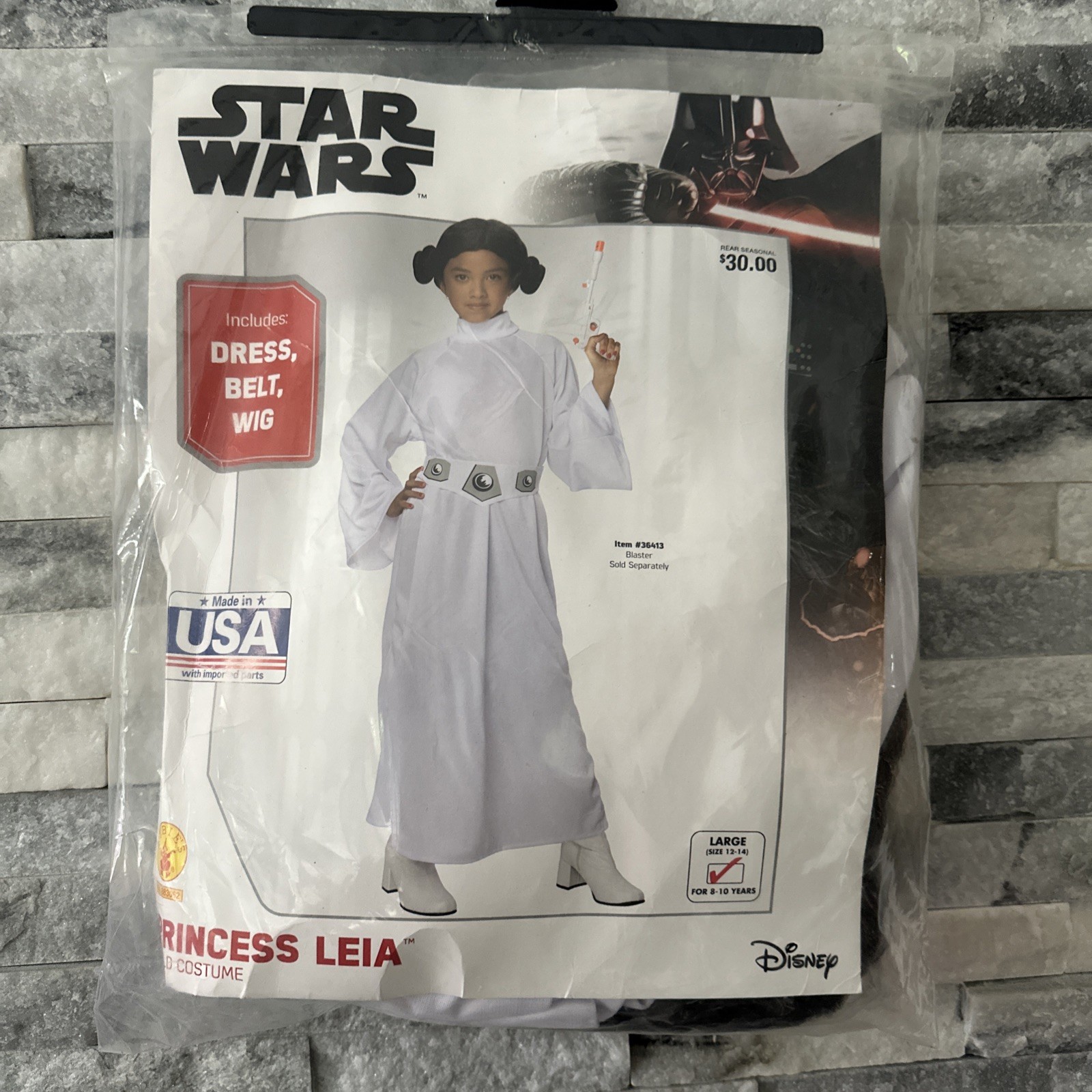 Girls Rubie\'s Princess Leia Star Wars Costume Kids Large L size 12-14 NEW 8-10 Girls Rubie\'s Princess Leia Star Wars Costume Kids Large L size 12-14 NEW 8-10