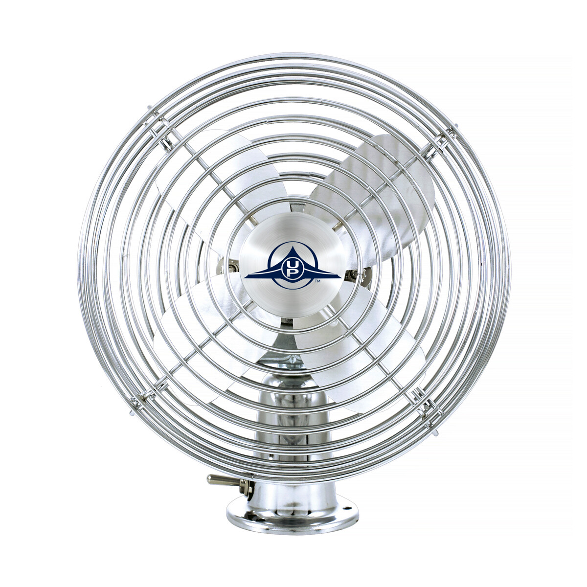 United Pacific 40848 Heavy-Duty Chrome 12V Car Fan w/6 United Pacific 40848 Heavy-Duty Chrome 12V Car Fan w/6