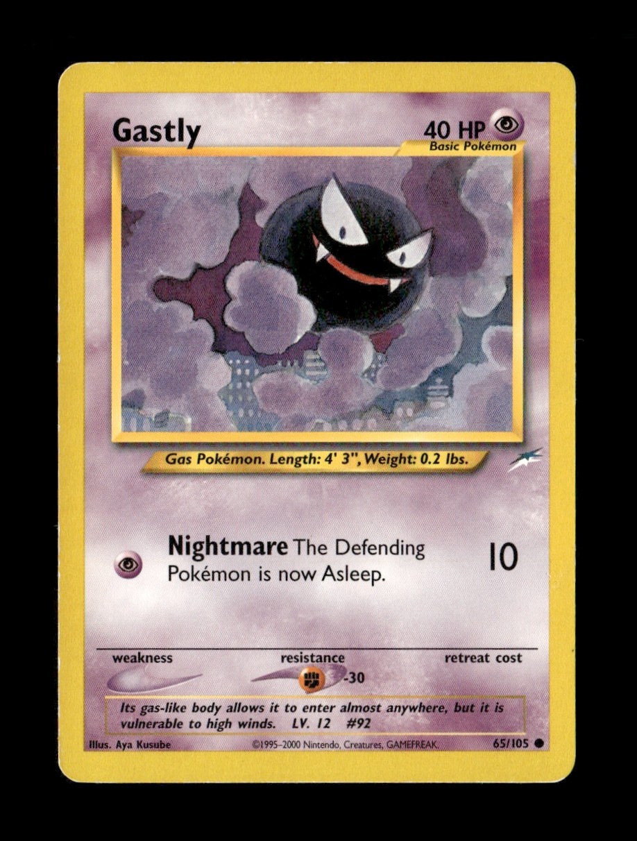 Gastly 065/105 Neo Destiny Common Unlimited Pokemon TCG LP Gastly 065/105 Neo Destiny Common Unlimited Pokemon TCG LP