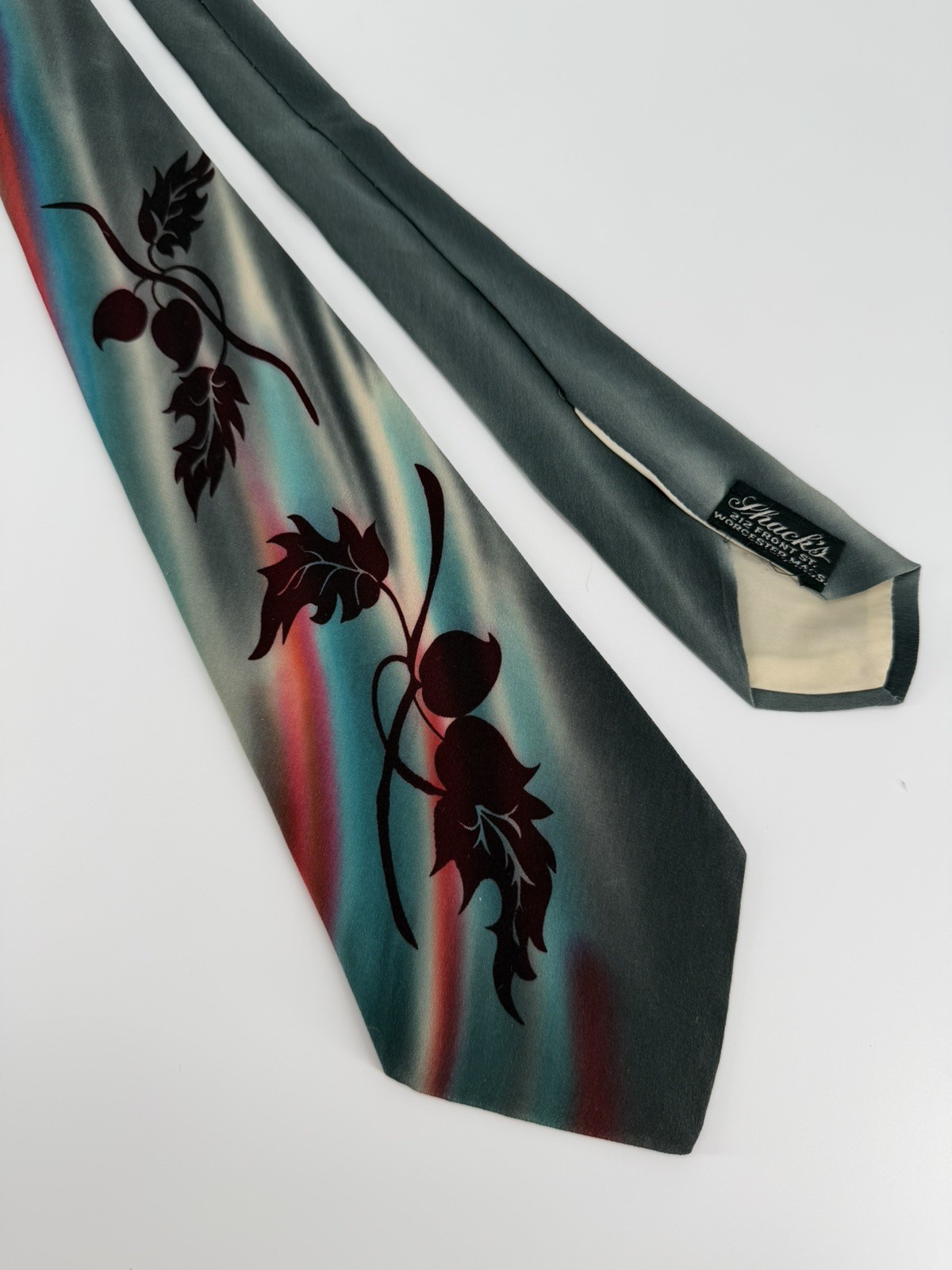 vintage 1940s 1950s hand painted rayon (or silk?) swing tie necktie excellent vintage 1940s 1950s hand painted rayon (or silk?) swing tie necktie excellent