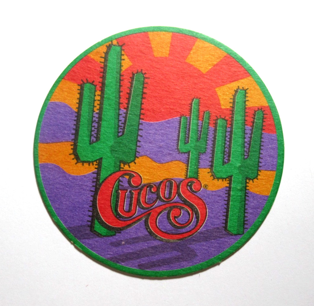 Vintage 1994 Dos Equis Beer Coaster Cactus Sunset Barware Breweriana Memorabilia