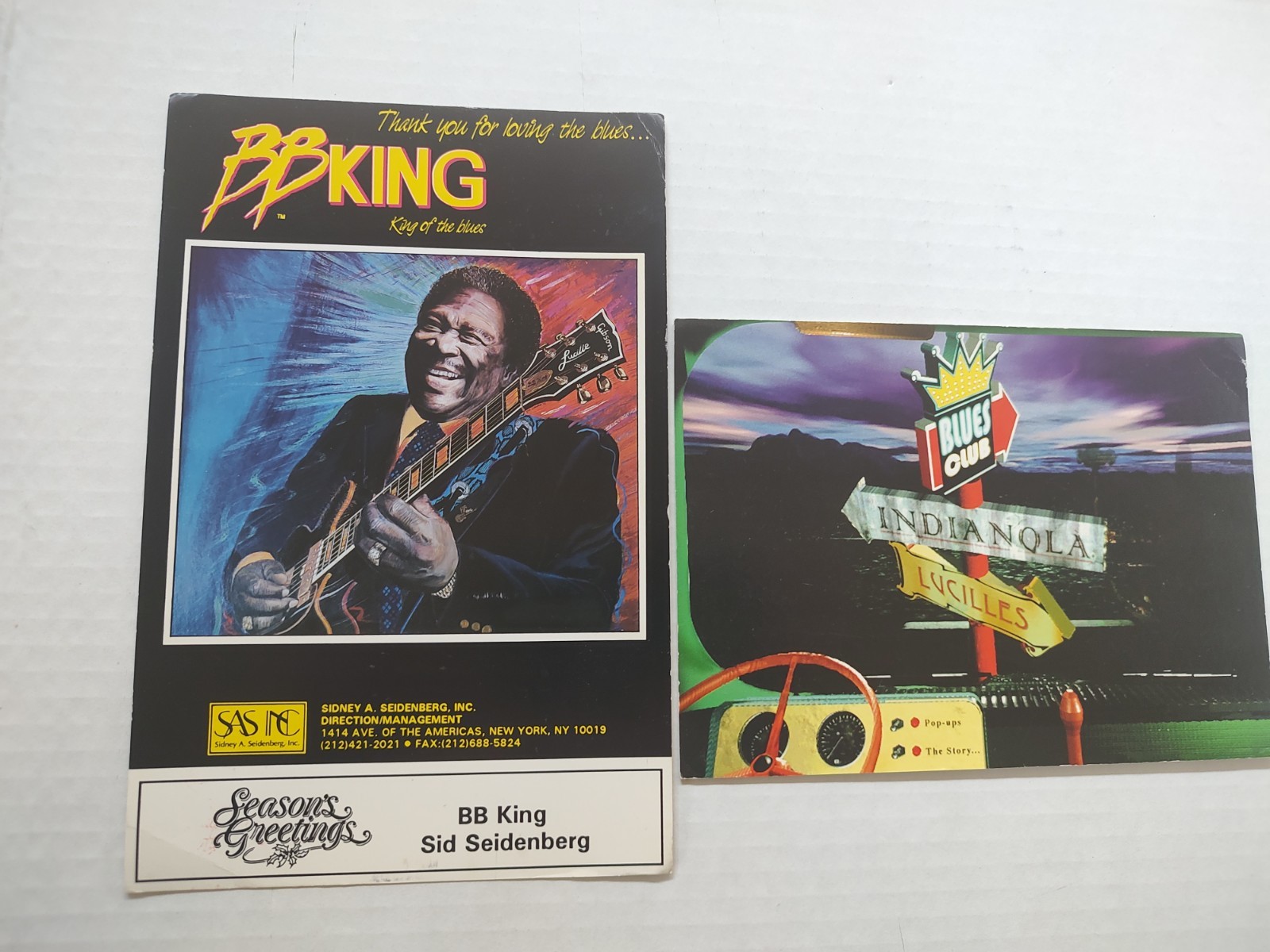 2 Vintage B B King Promo Blues Postcards Season Greetings 2 Vintage B B King Promo Blues Postcards Season Greetings