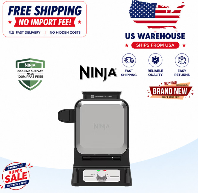 FREESHIPPING Authentic Ninja Belgian Waffle Maker Pro 1000W NO IMPORT FEE