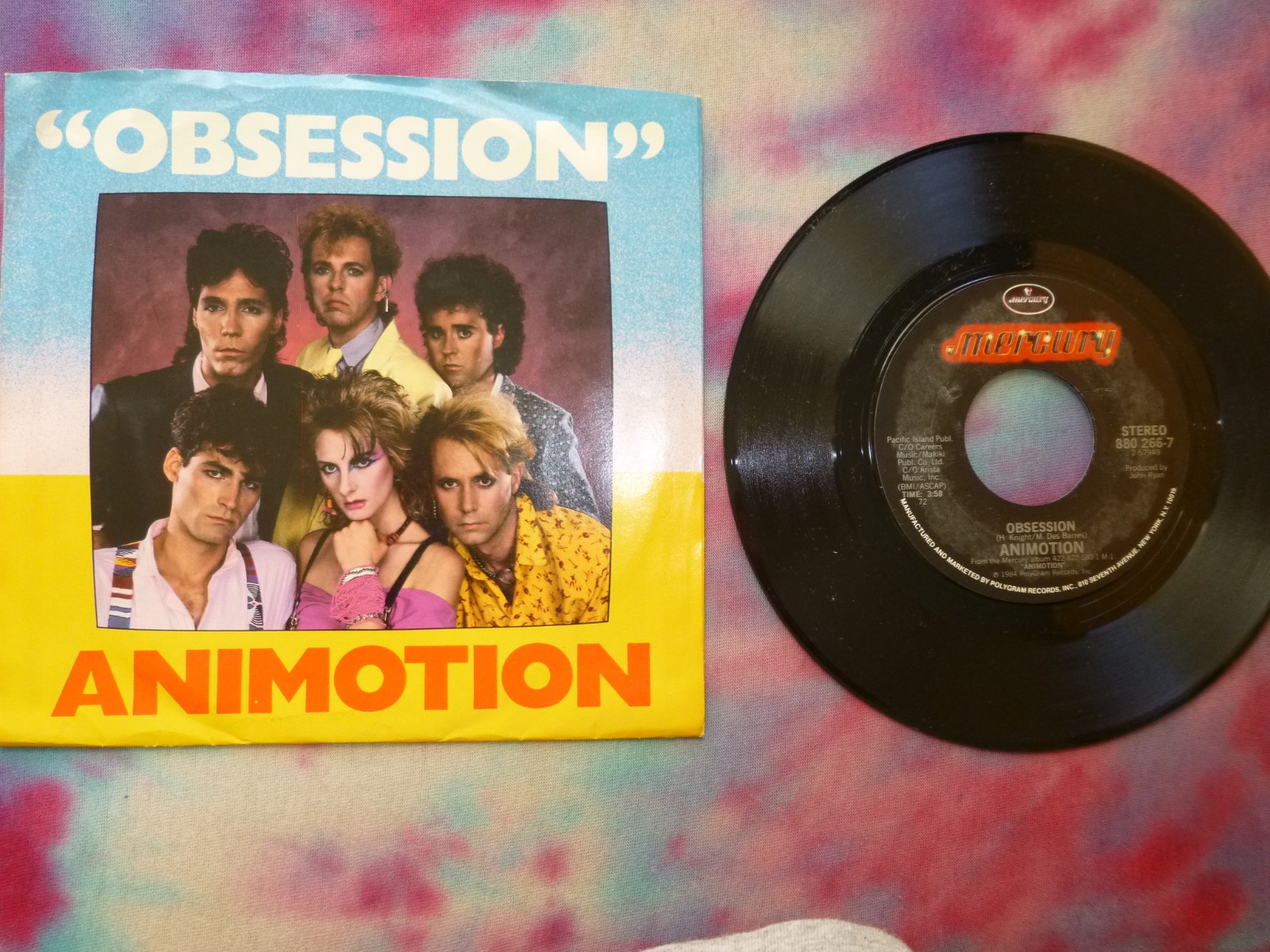 ANIMOTION Obsession 45 & Picture Sleeve 1983 New Wave VG+ ANIMOTION Obsession 45 & Picture Sleeve 1983 New Wave VG+