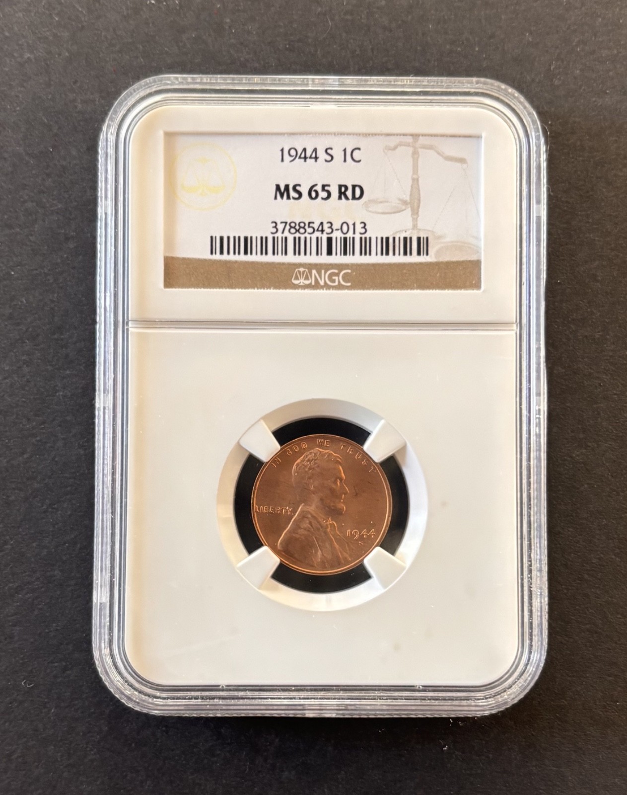 1944 S Lincoln Cent MS 65 RD