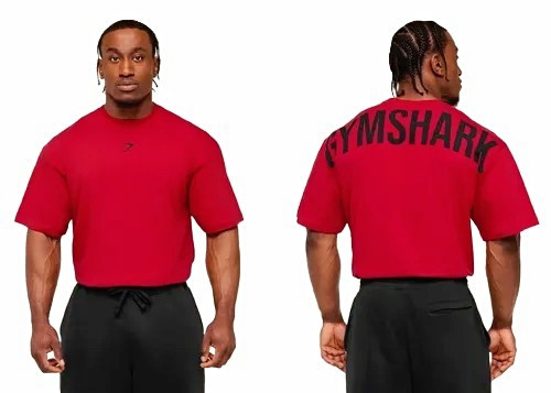 NEW Gymshark Power Oversized T-Shirt Conditioning Red Men\'s Medium NWT NEW Gymshark Power Oversized T-Shirt Conditioning Red Men\'s Medium NWT