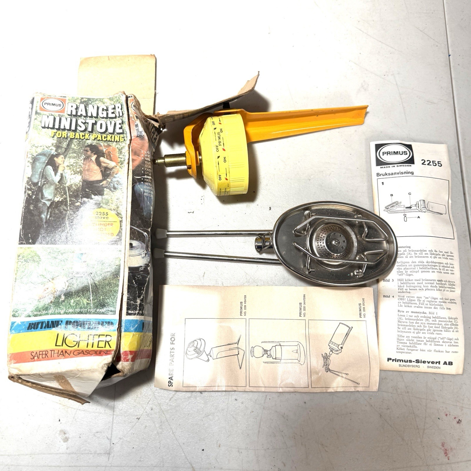 Vintage Primus Ranger Stove #2255 Sweden W/Box & Instructions Bright Yellow Vintage Primus Ranger Stove #2255 Sweden W/Box & Instructions Bright Yellow