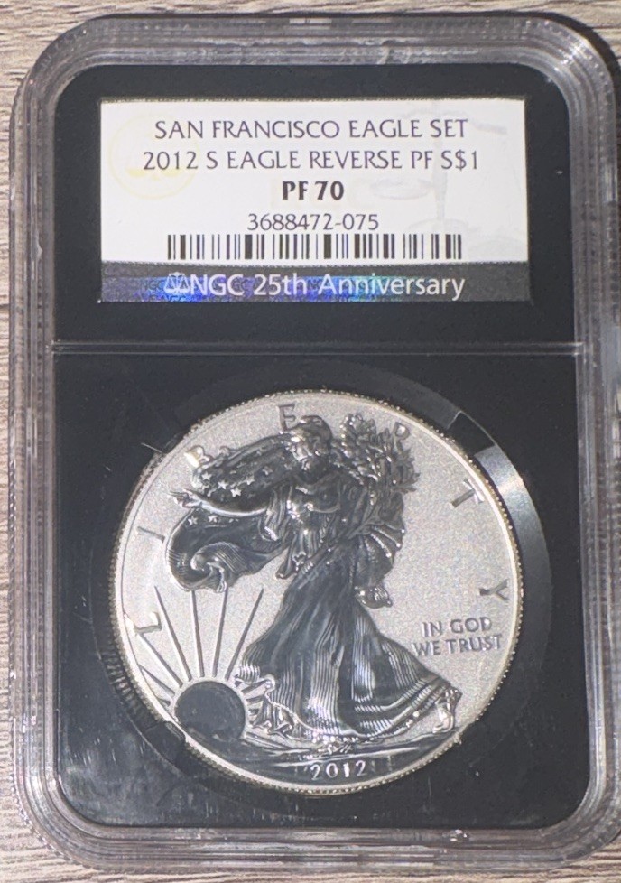 2012-S American Silver Eagle $1 Reverse Proof NGC PF70 San Francisco