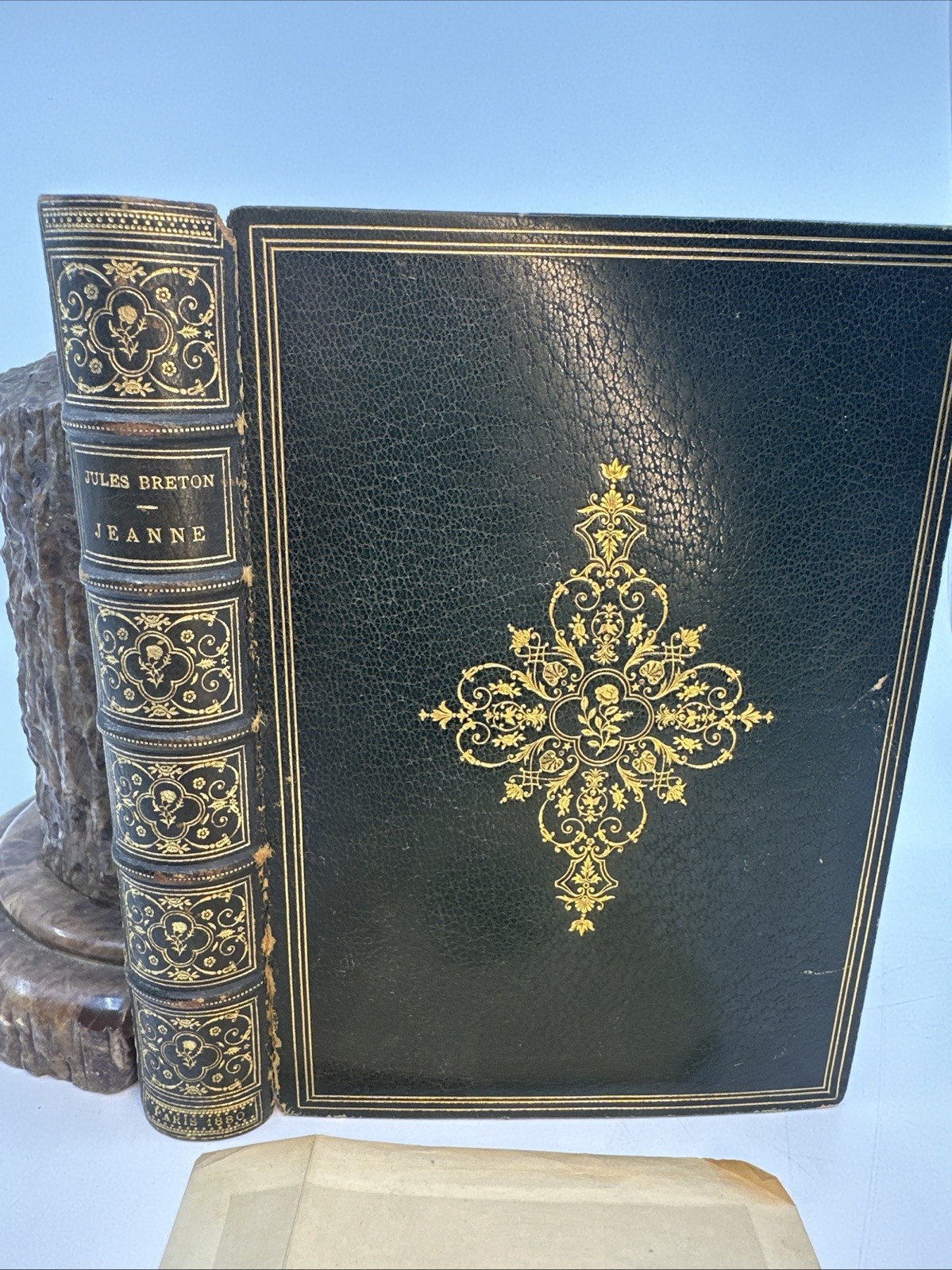 Jules Breton Jeanne 1880 Fine Leather Binding Gilt Decor French Poetry (6-12) 