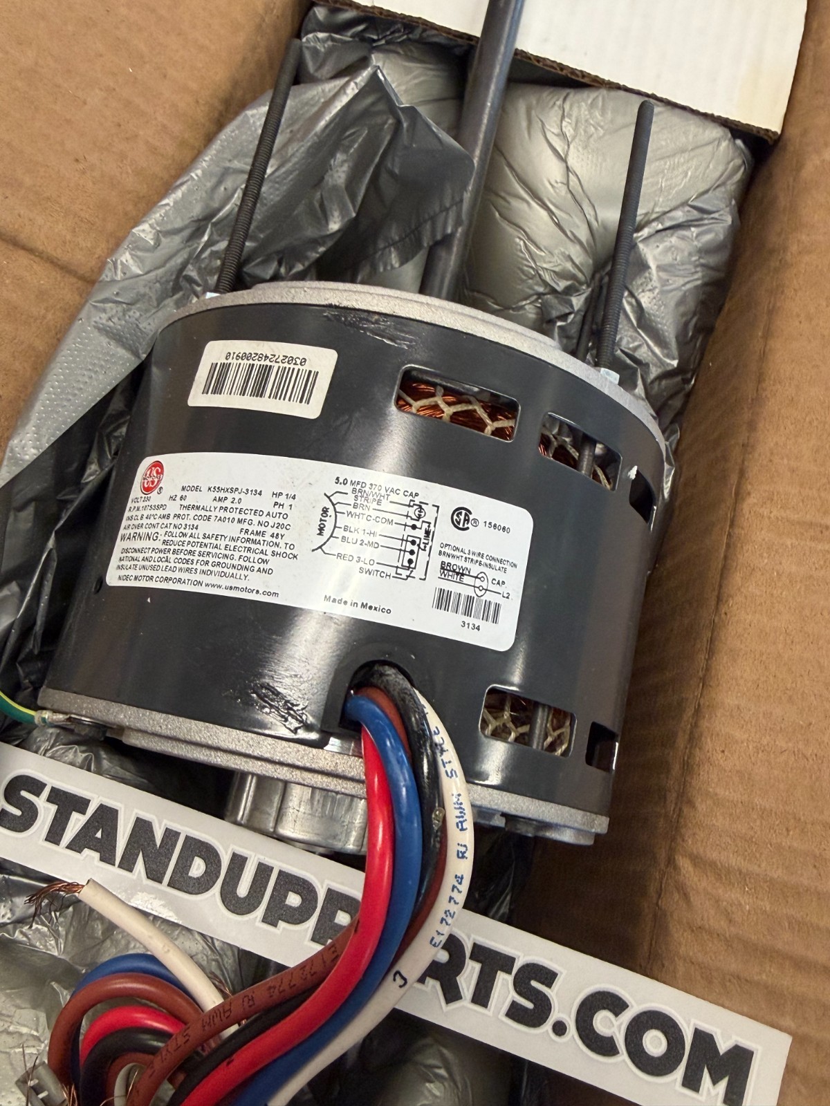 3134 Us Motors/Nidec Fan And Blower Motor 3134