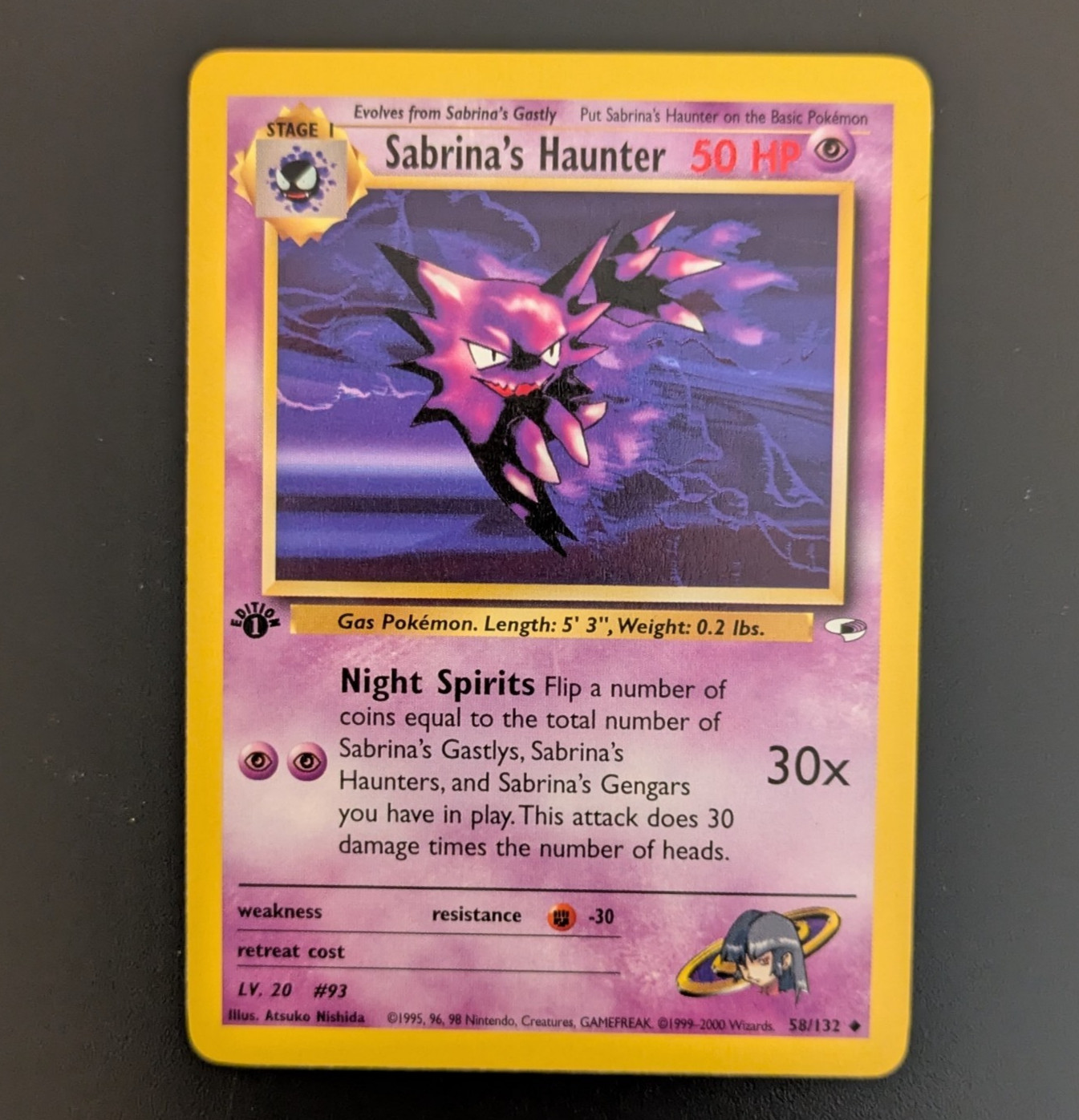 Sabrina\'s Haunter 058/132 Gym Heroes First Edition LP Sabrina\'s Haunter 058/132 Gym Heroes First Edition LP