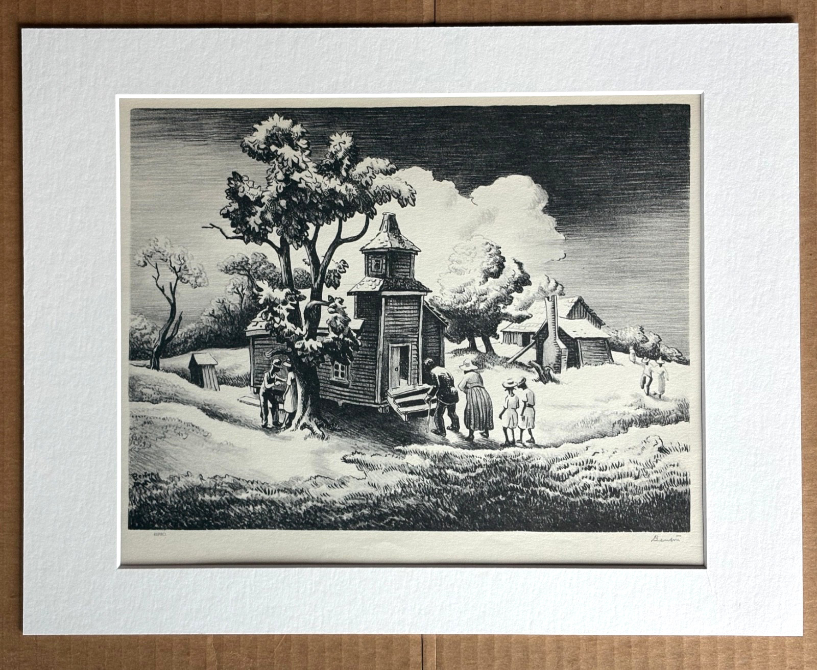 Vtg 1939 Print in 11x14 Mat Ready to Frame: Thomas Hart Benton, \ Vtg 1939 Print in 11x14 Mat Ready to Frame: Thomas Hart Benton, \