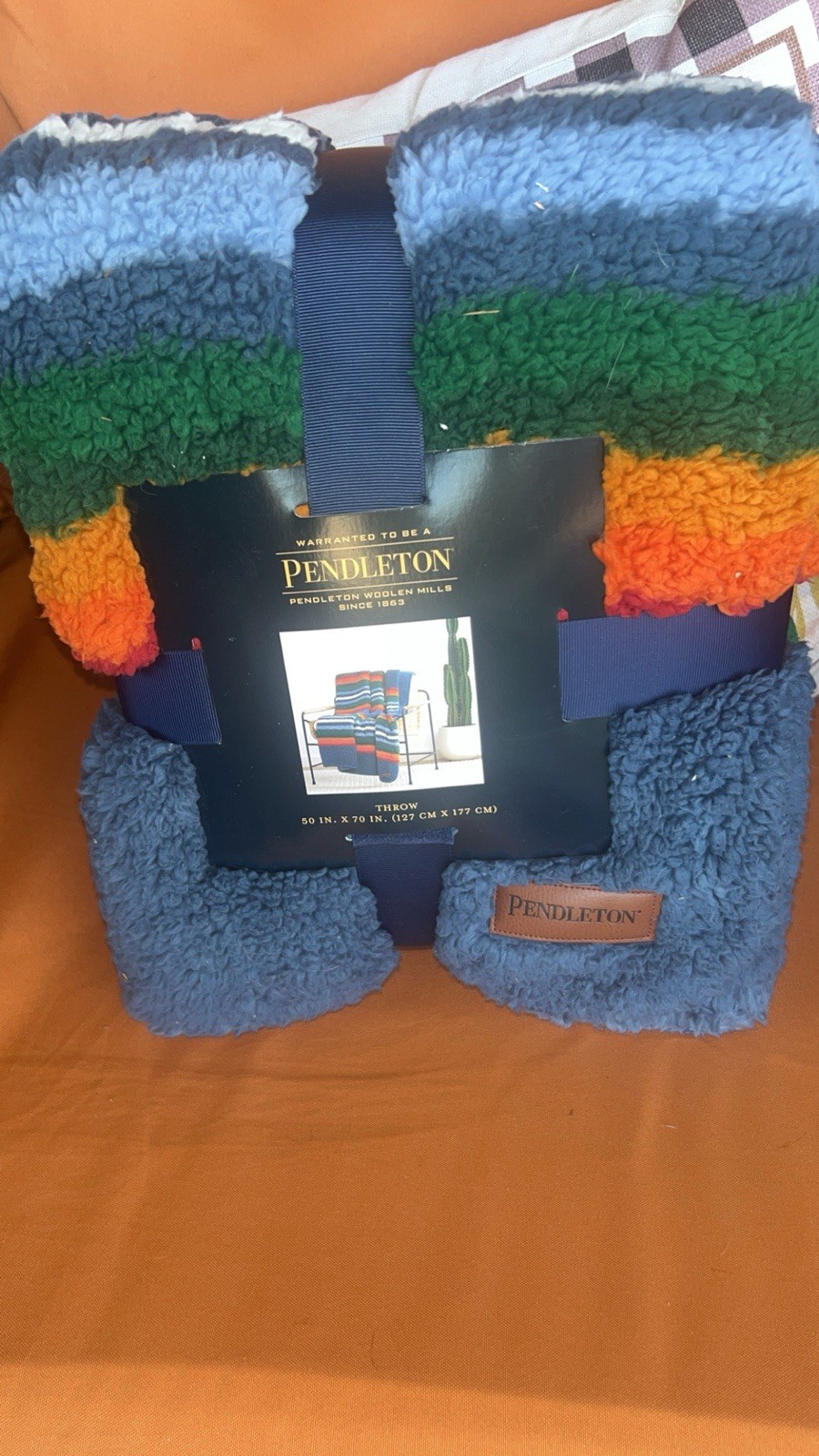 PENDLETON - Fleece Throw Blanket - Serape Denim - RARE Colorway -Dead Stock PENDLETON - Fleece Throw Blanket - Serape Denim - RARE Colorway -Dead Stock
