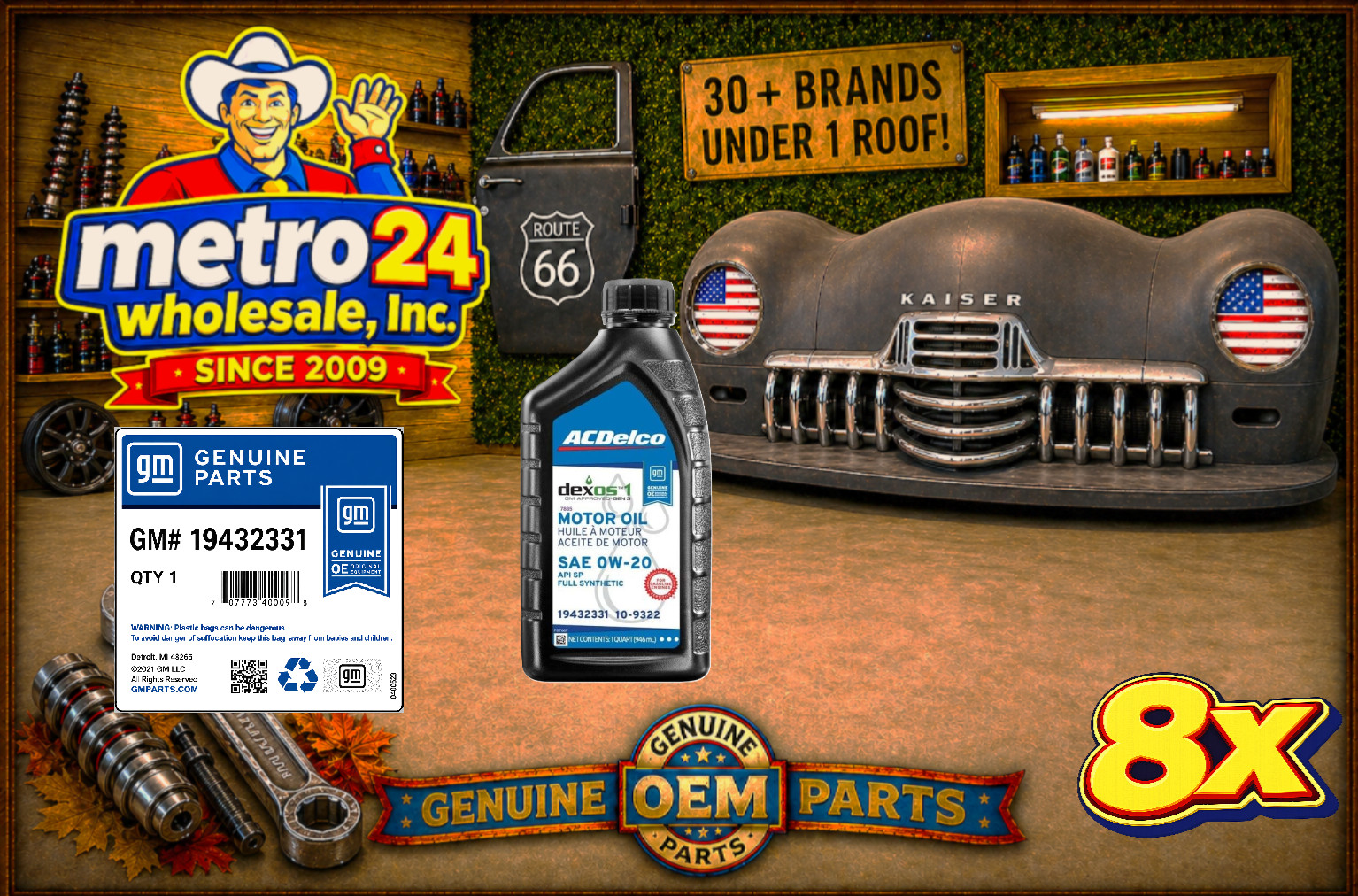 (8) Genuine ACDelco FullSynthetic Dexos 0W-20 Motor Oil 19432331 same as dealer (8) Genuine ACDelco FullSynthetic Dexos 0W-20 Motor Oil 19432331 same as dealer