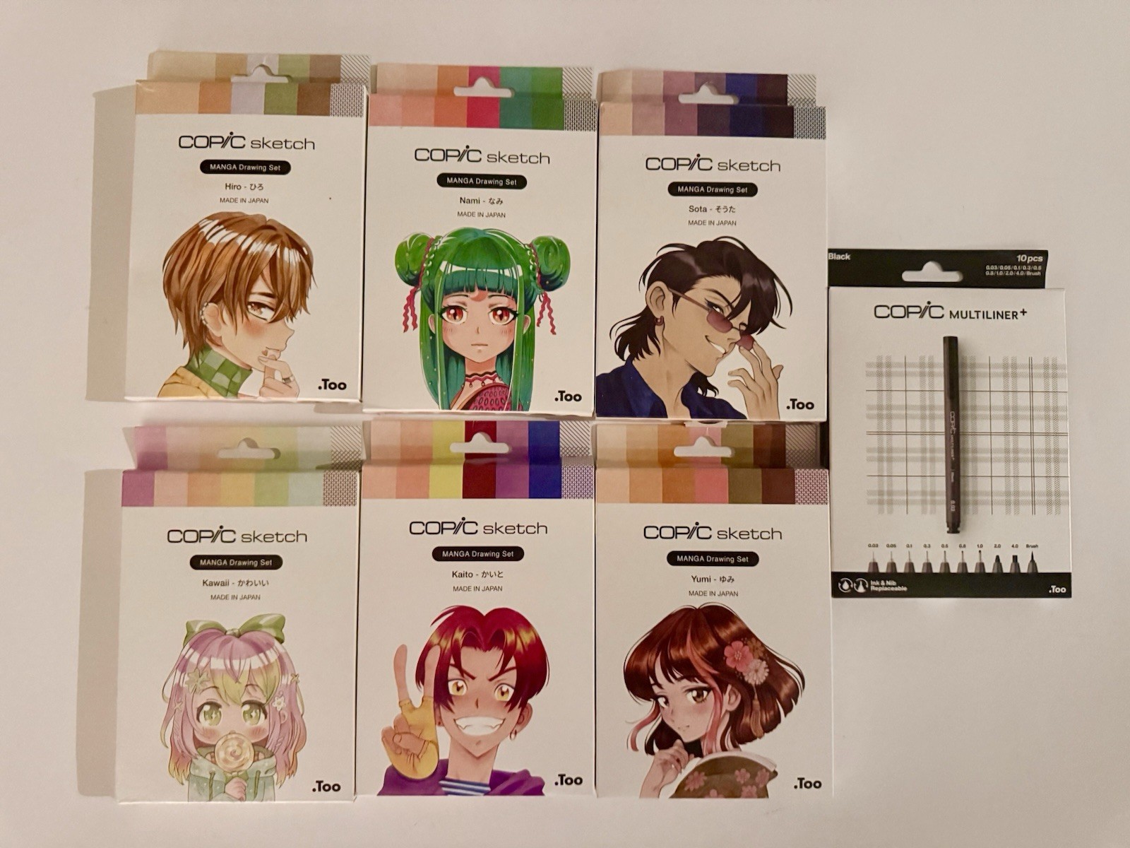 LOT OF 52 COPIC Sketch Japan MANGA & Multiliner Sota Kawaii Yumi Hiro Kaito Nami