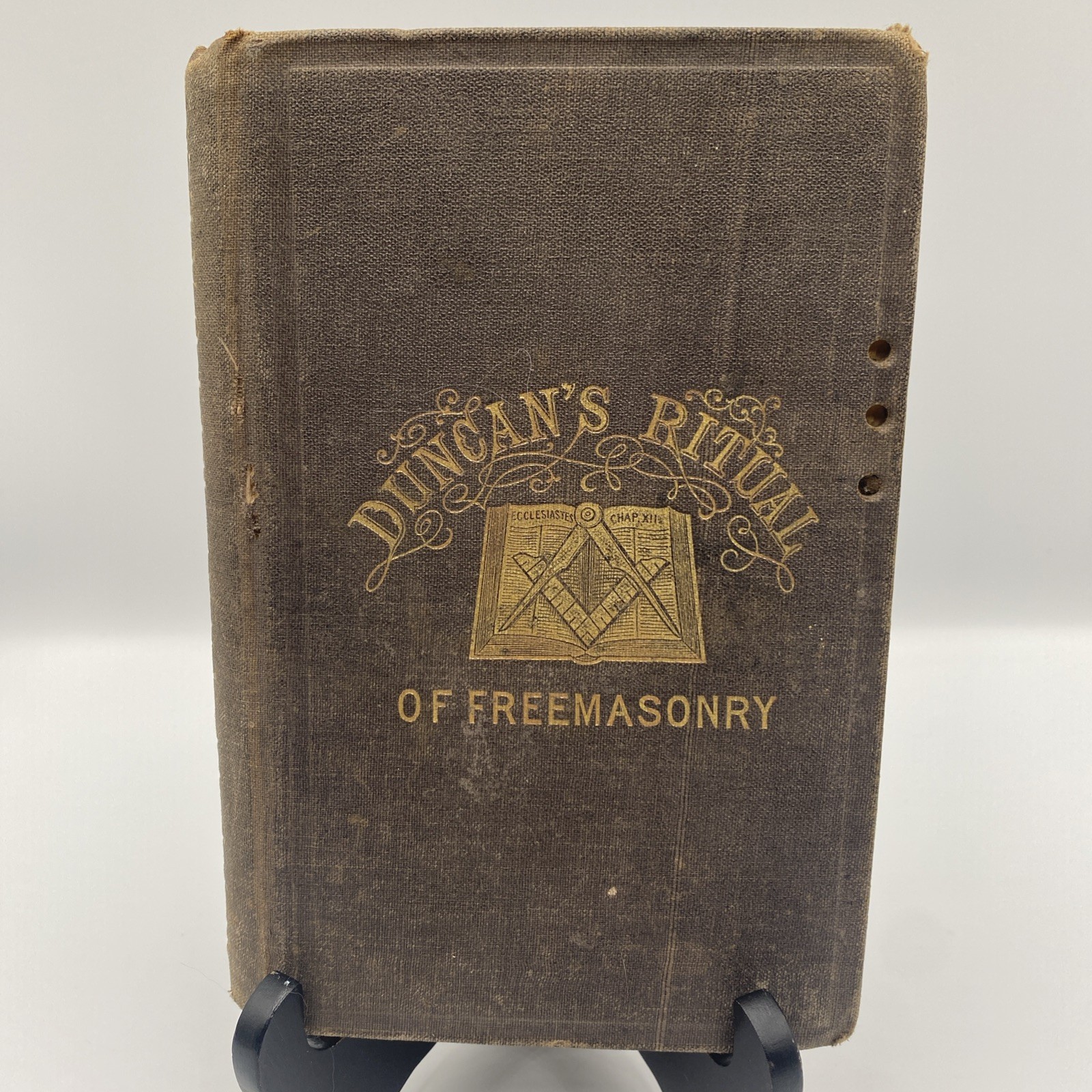 RARE 1866 Duncan's Masonic Ritual Monitor Antique Book L Fitzgerald Freemasonry