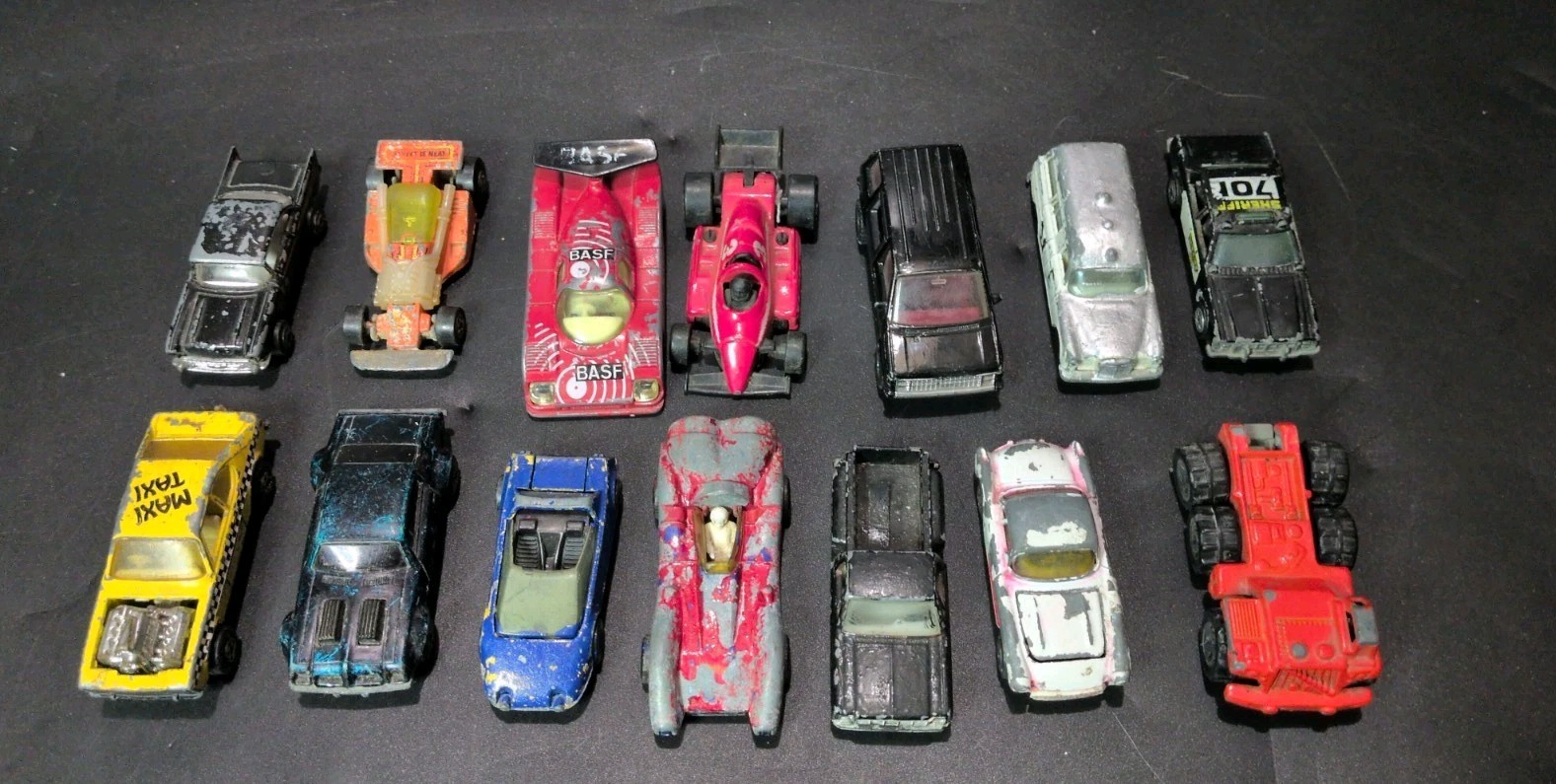 Hot wheels Matchbox Kidco Yatming Mixed Vintage Car Lot 14 Cars